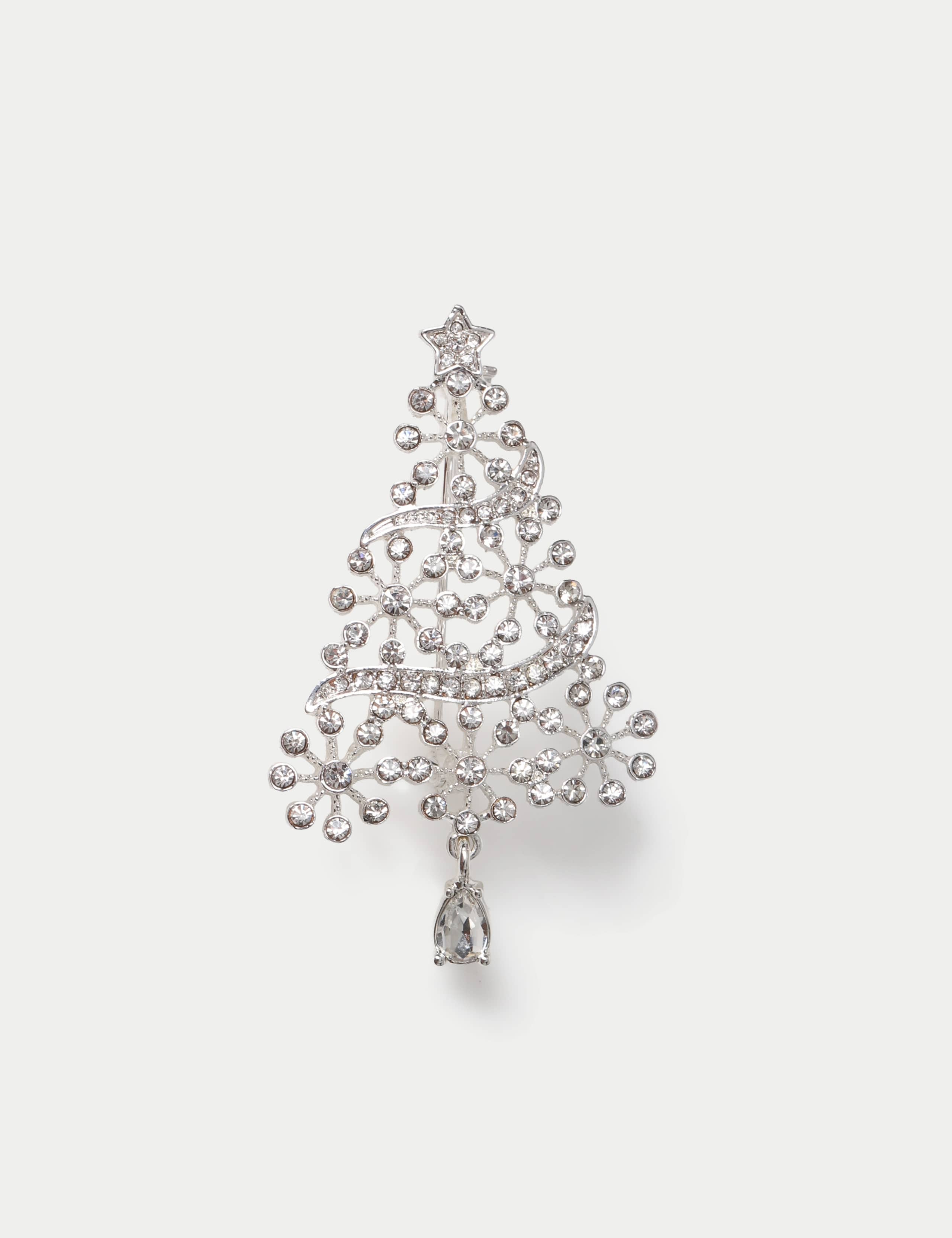 Christmas Crystal Tree Brooch