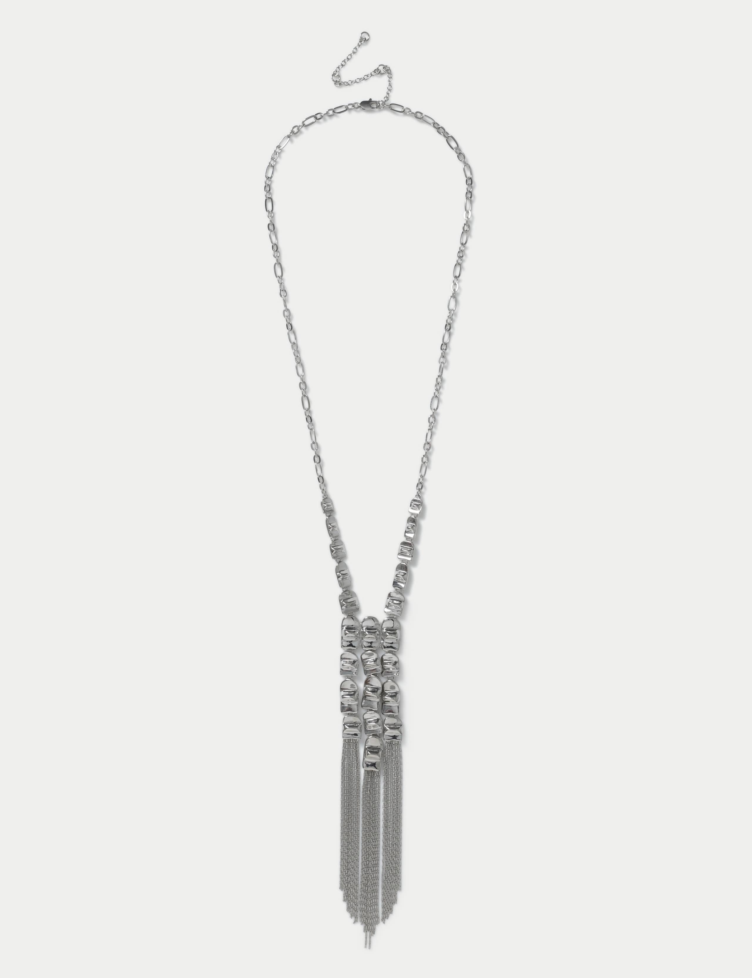 Metal Beaded Y Lariat Necklace