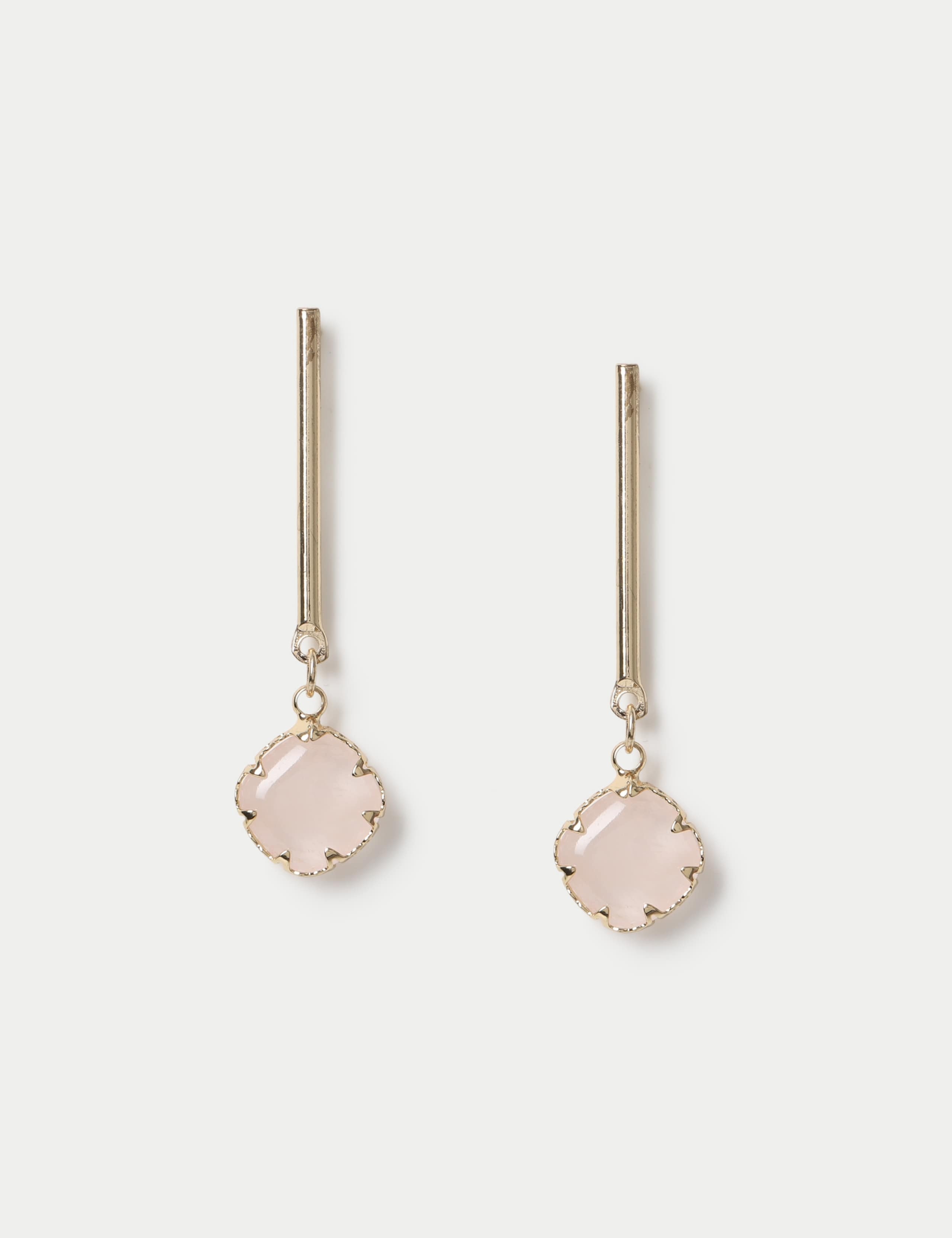 Natural Stone Stick Drop Earrings