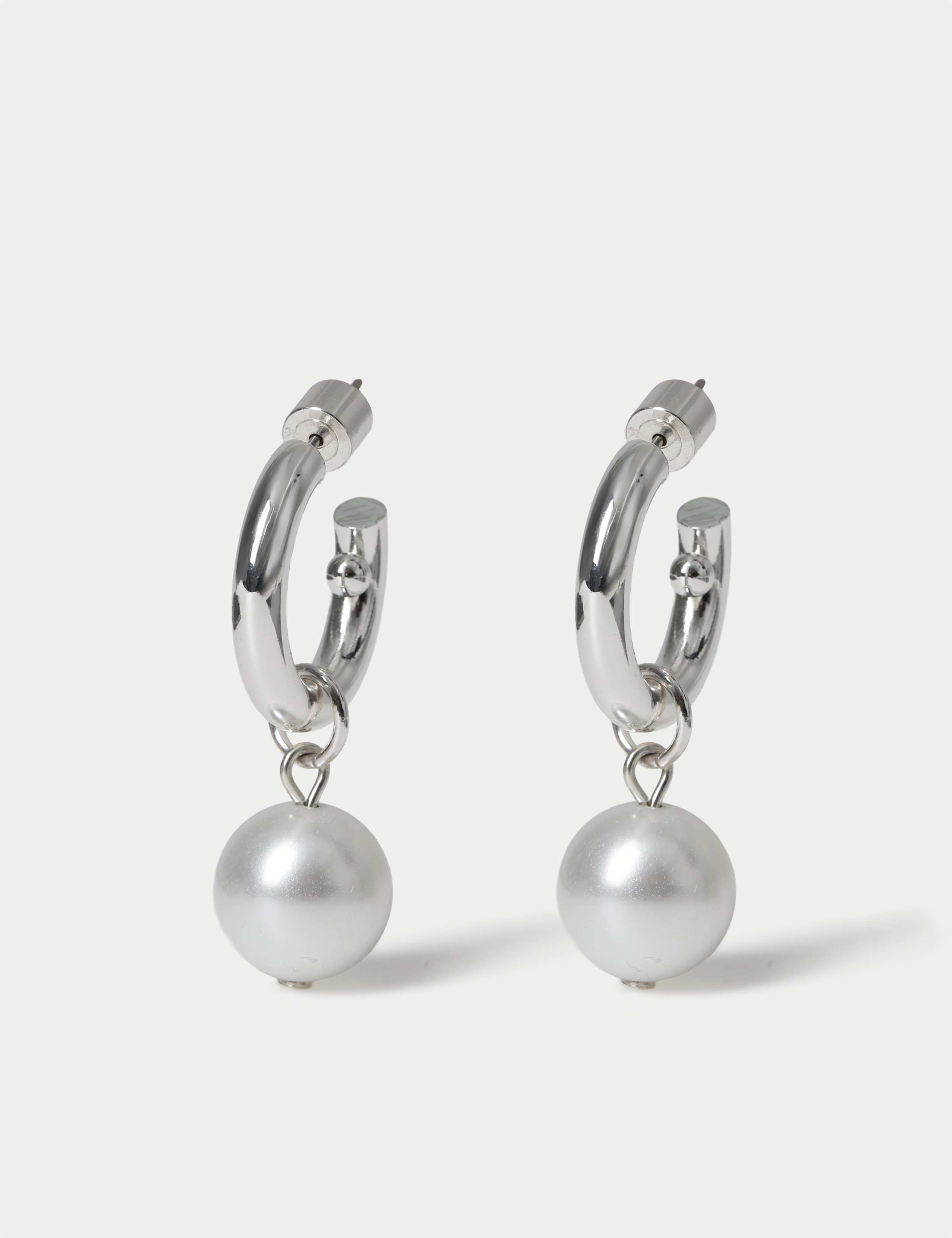 Hoop Pearl Effect Earrings