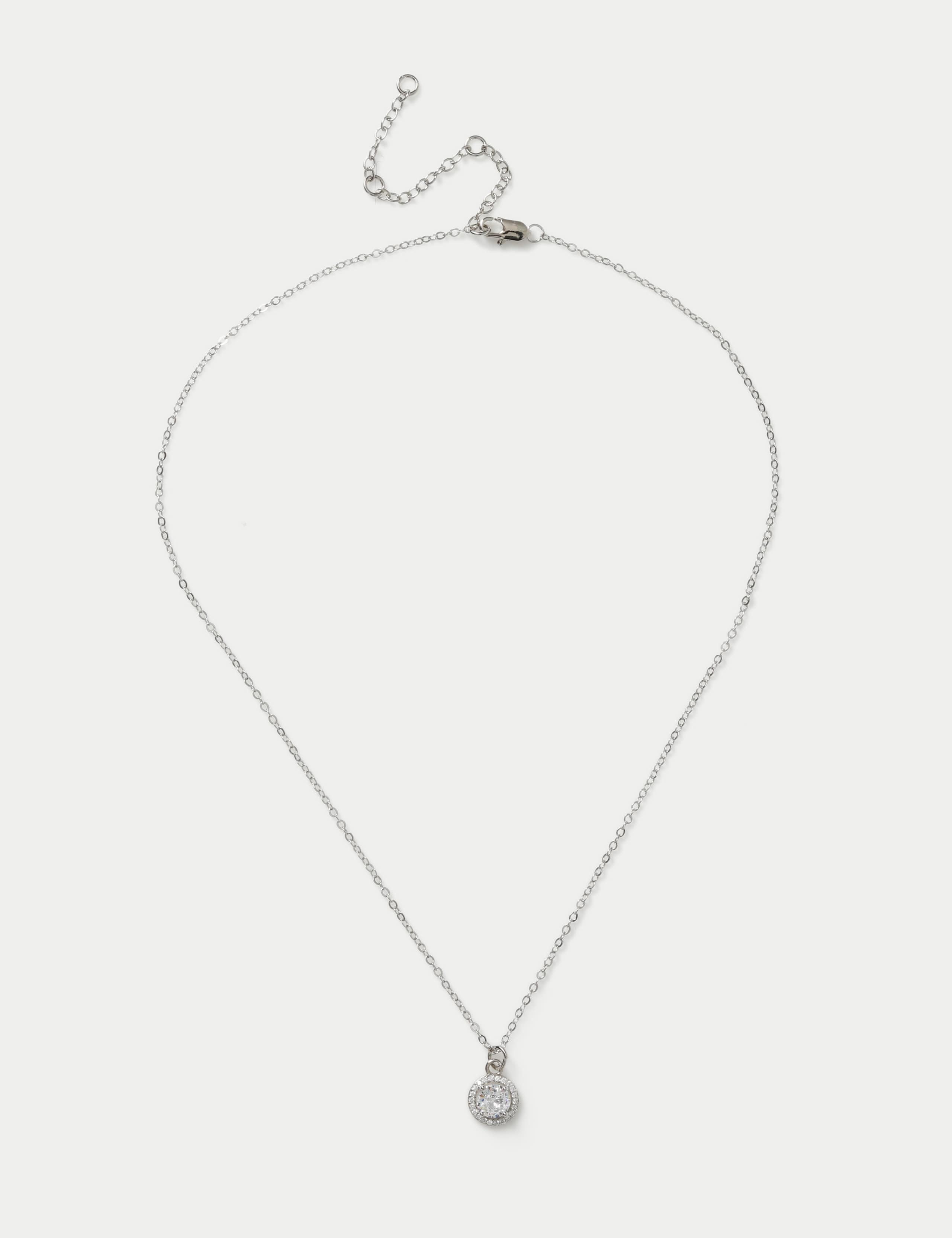 Platinum Plated Solitaire Necklace