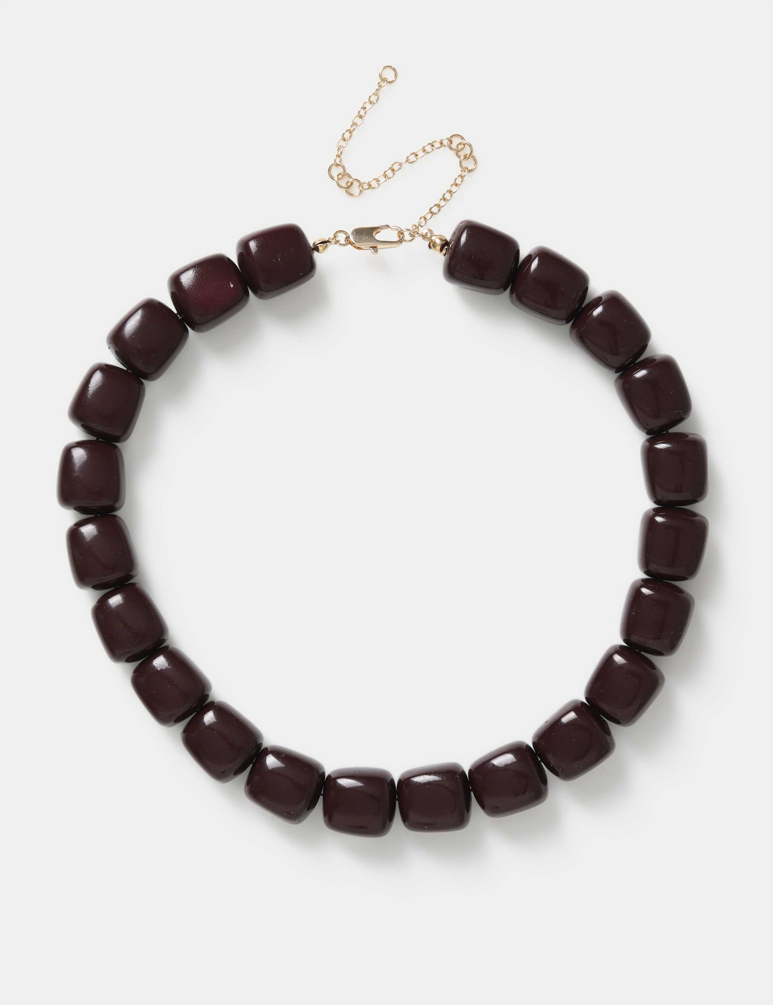 Burgundy Resin Pebble Necklace