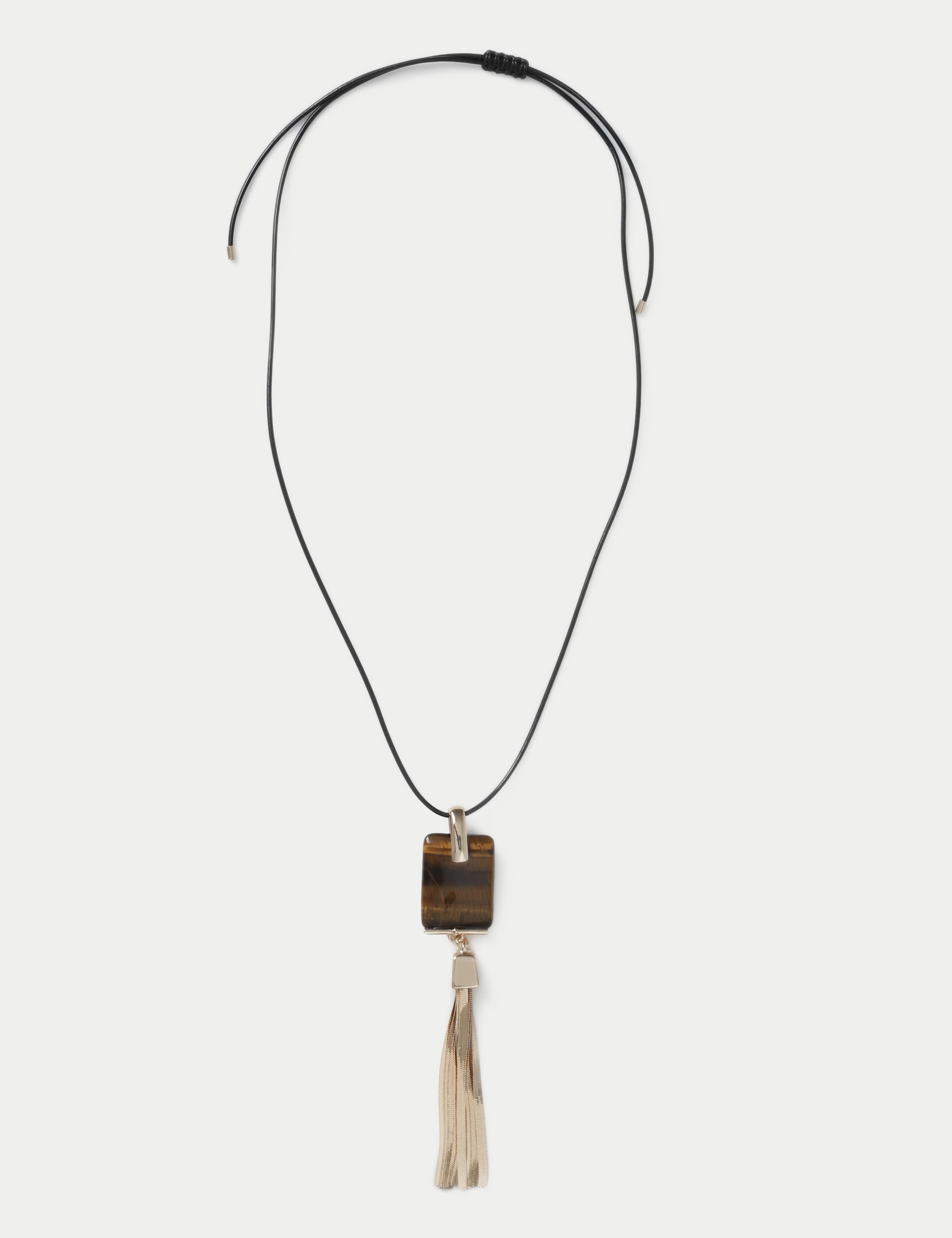 Natural Stone Tassel Necklace