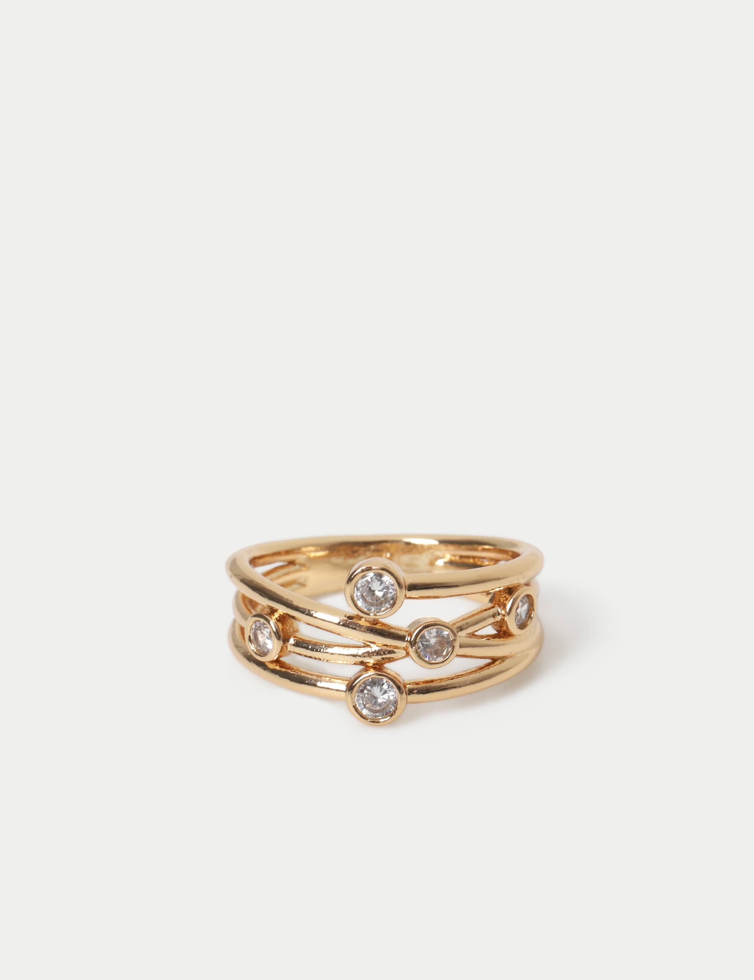 14ct Gold Plated Wire CZ Ring