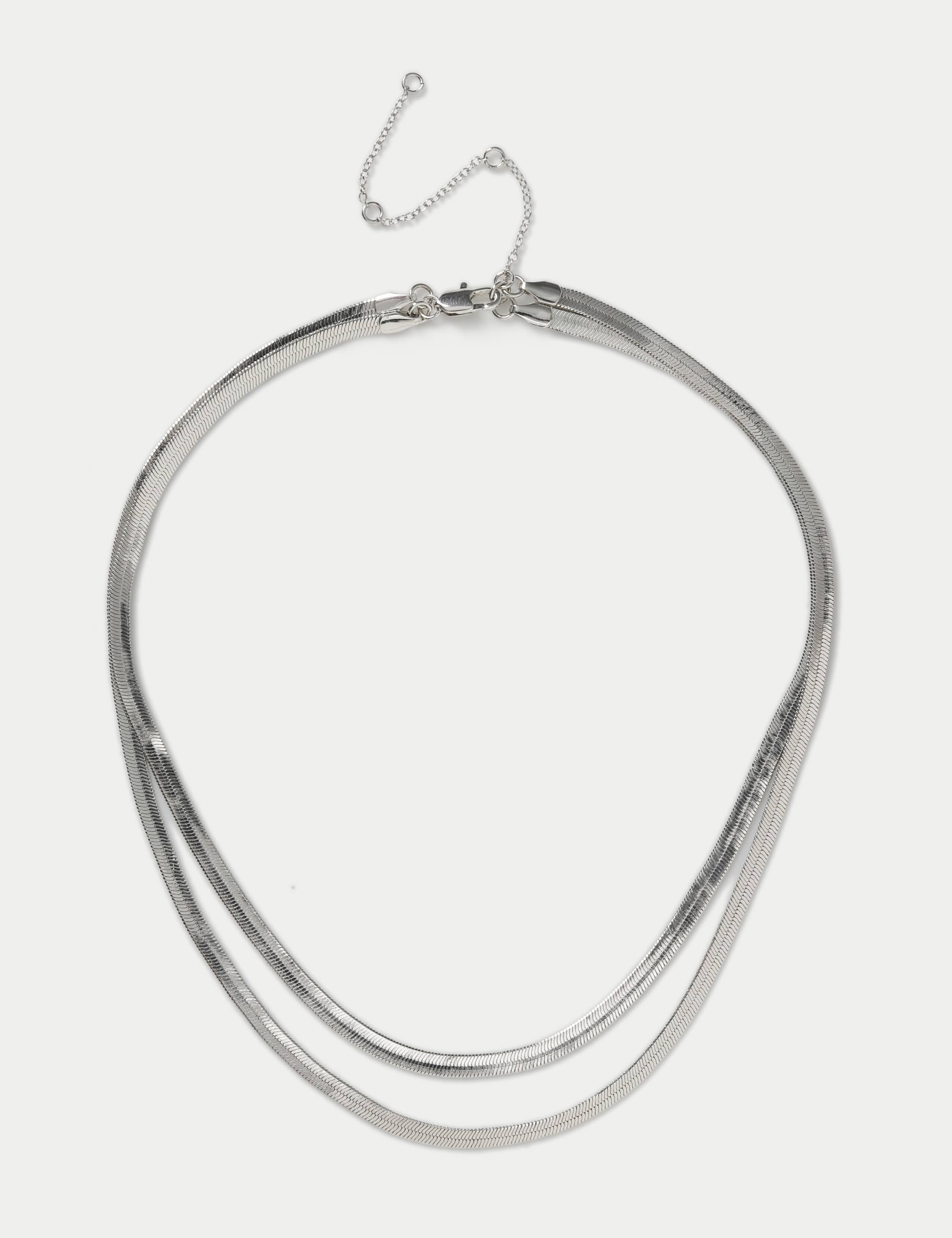 Platinum Snakechain Layer Necklace