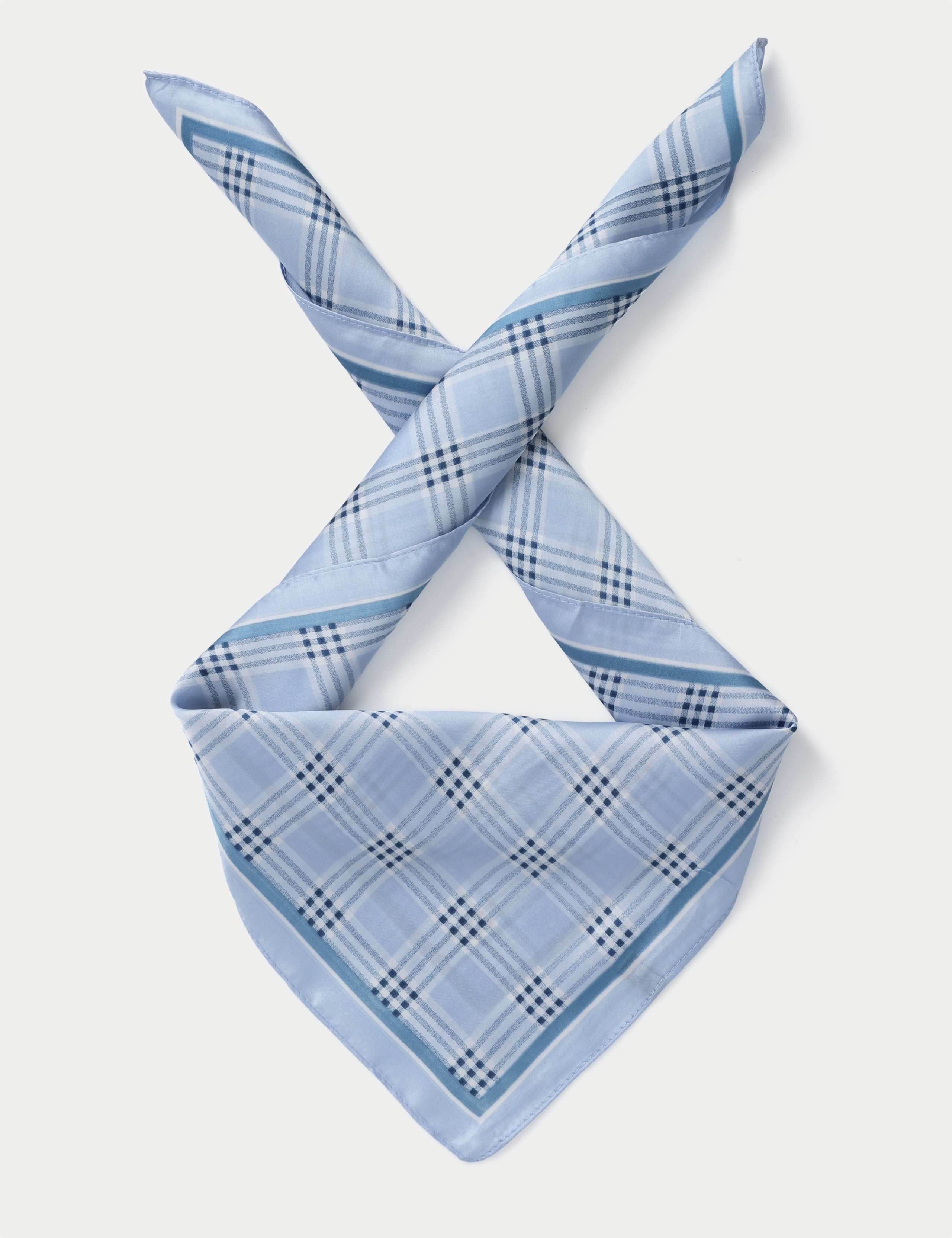 Light Blue Check Scarf