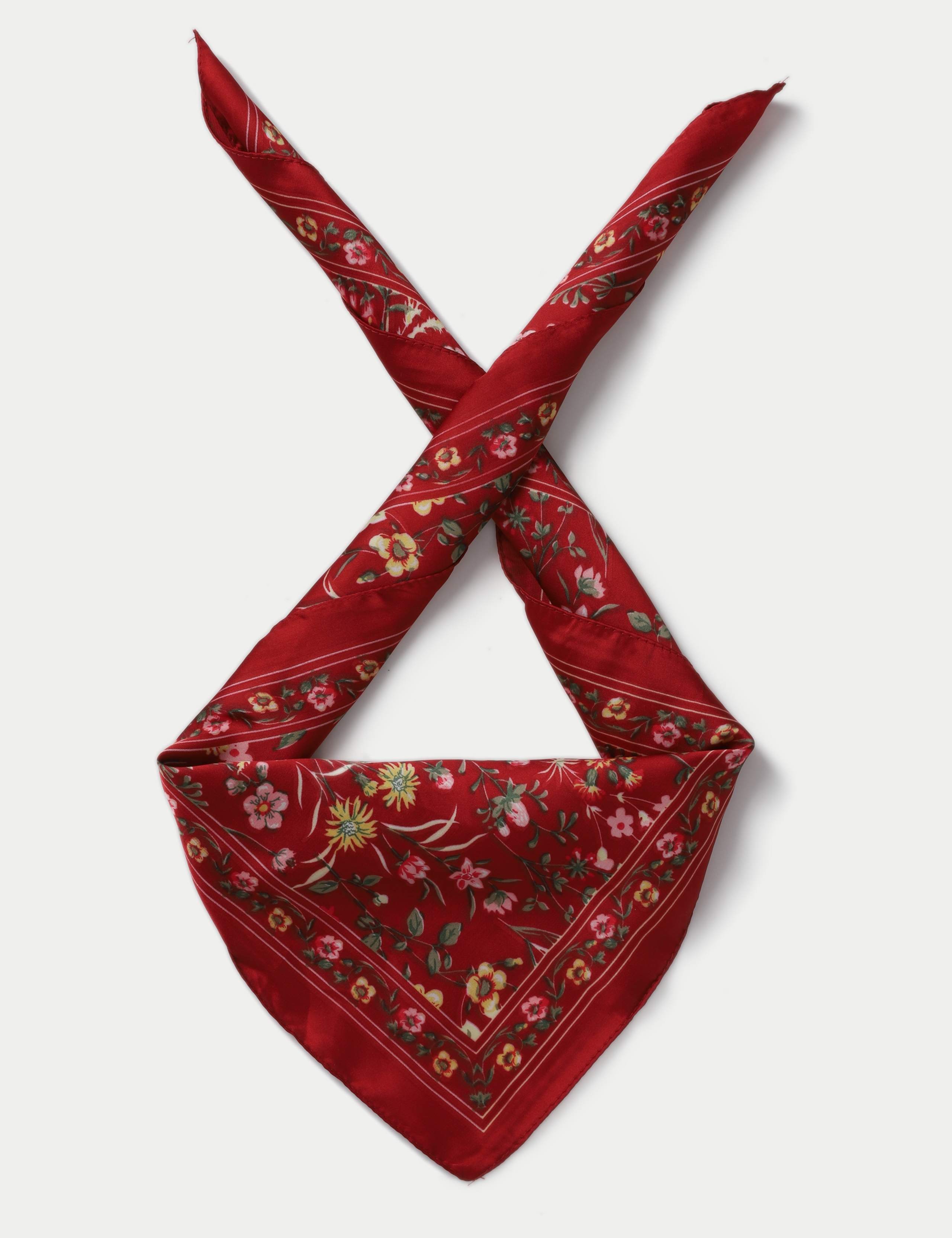 Red Floral Scarf