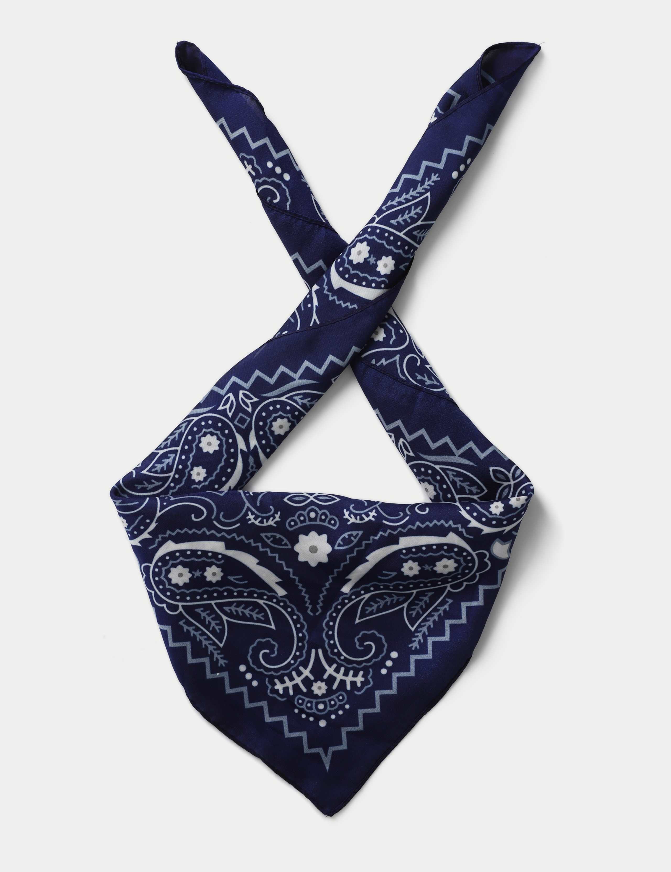 Navy Mini Paisley Scarf