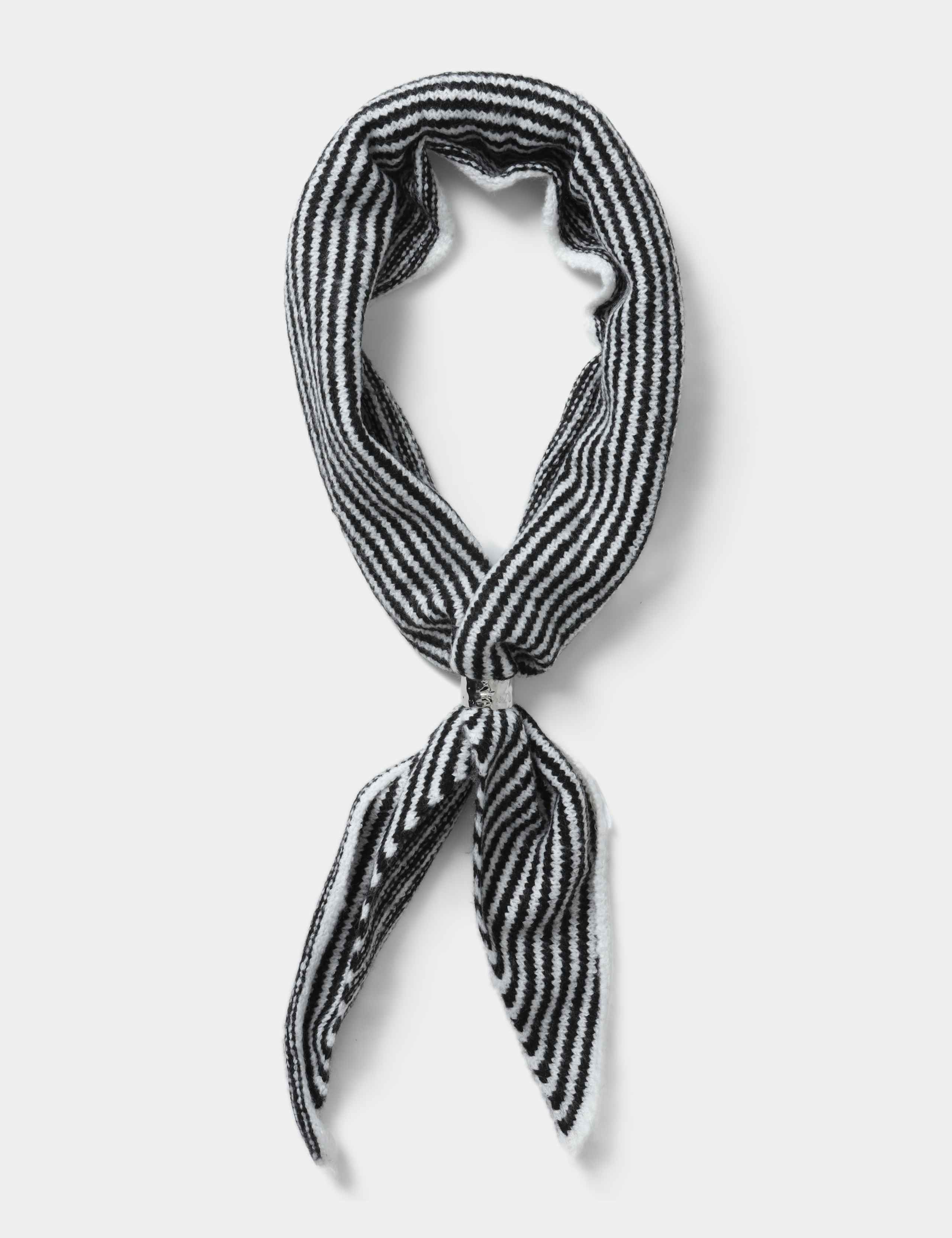 Knitted Toggle Mono Stripe Scarf