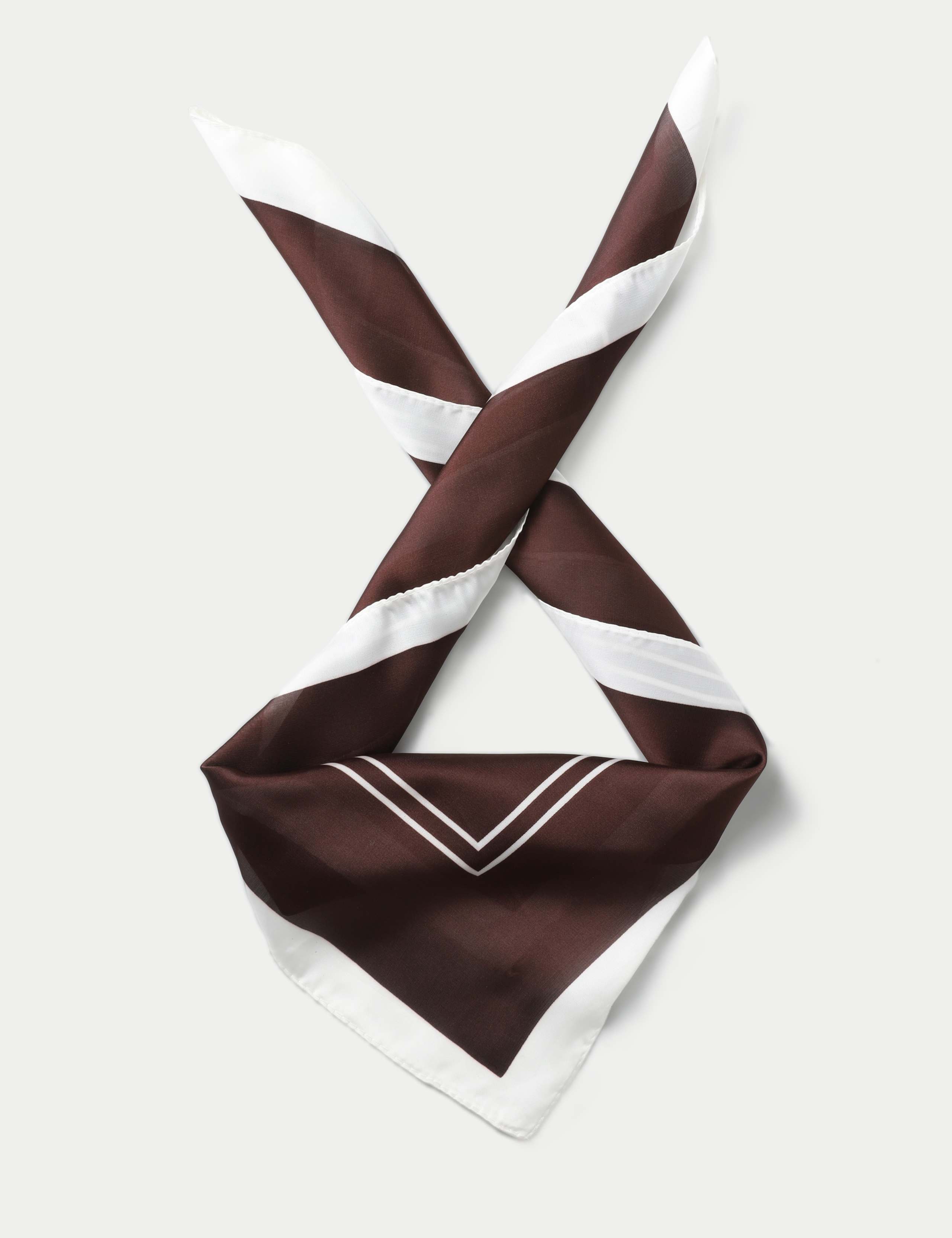 Satin Brown Geo Print Scarf