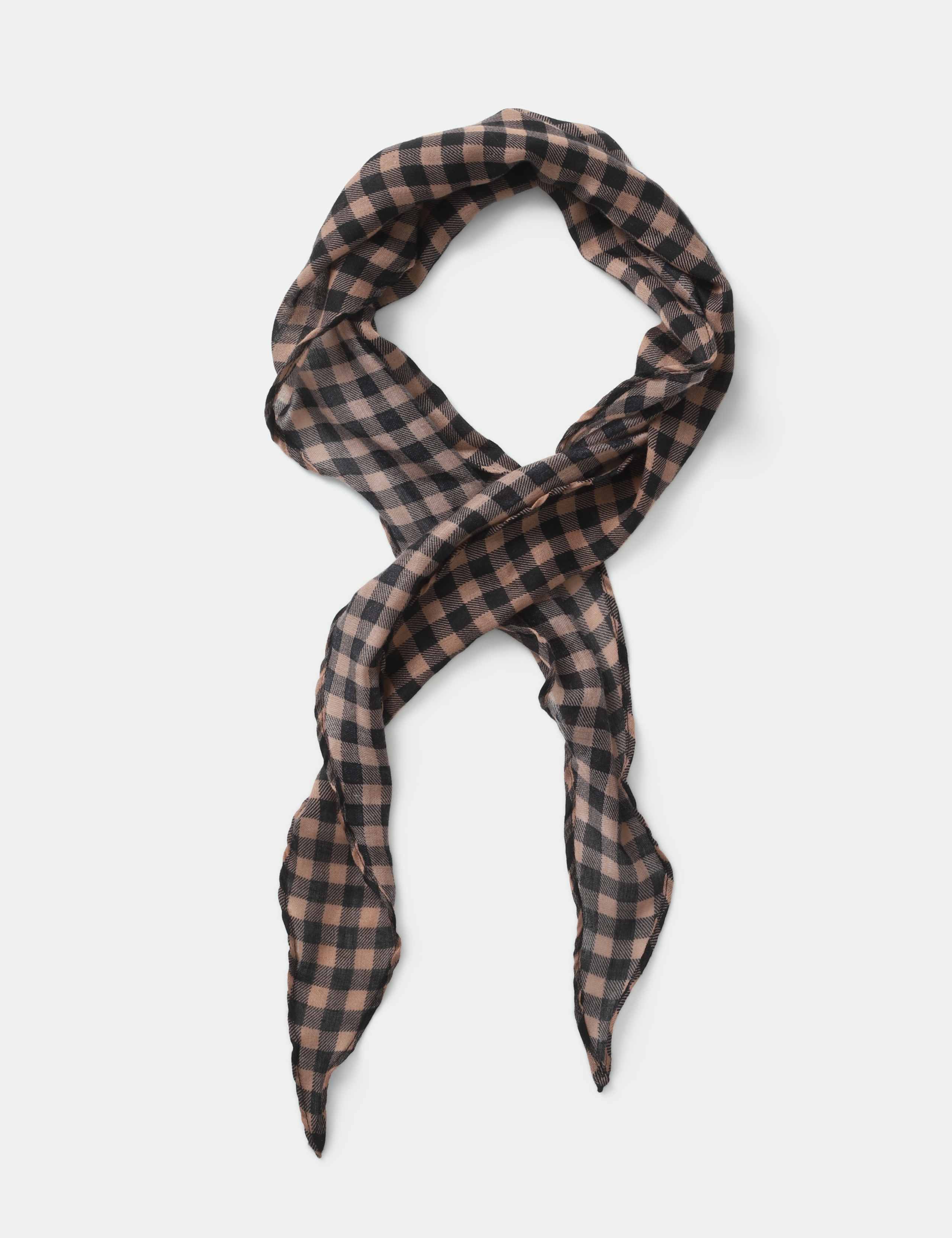 Warm Small Check Edged Scarf