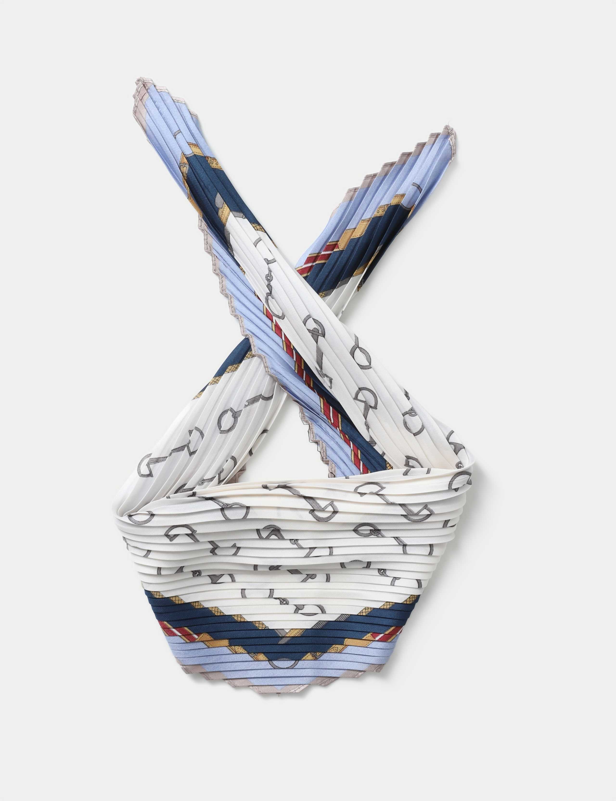 Plisse Chain Print Scarf
