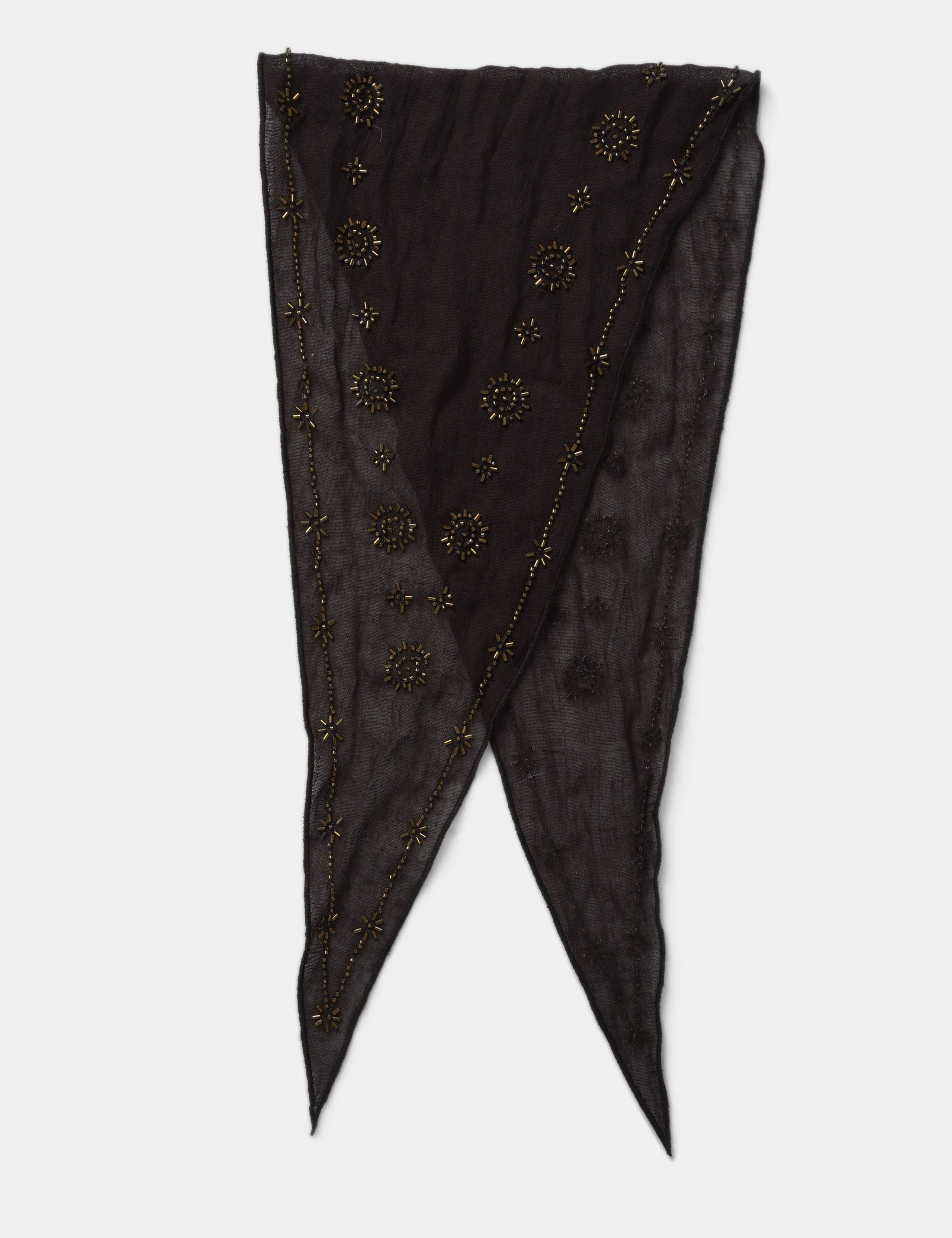 Embroidered Scarf Brown