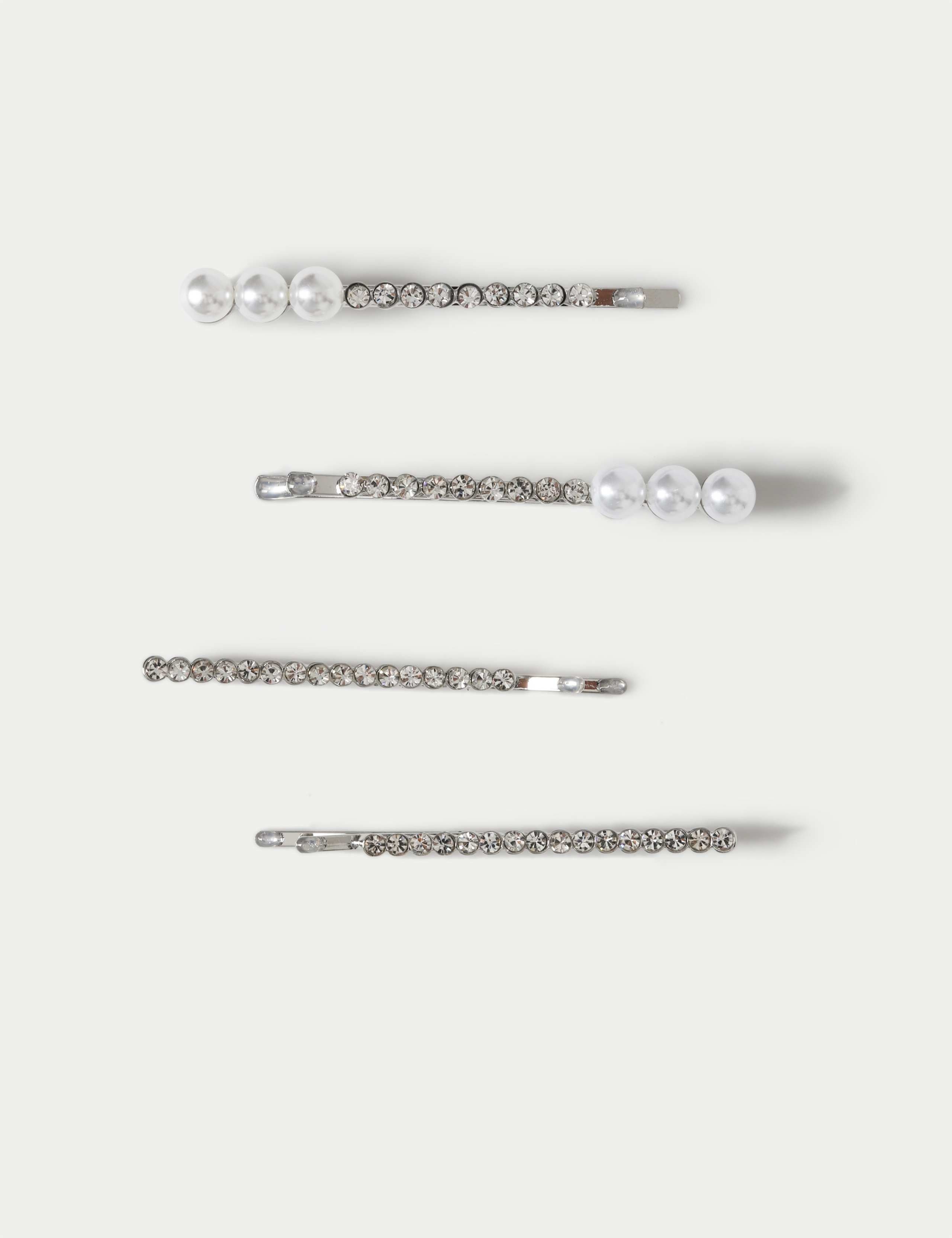 Multi Pack Faux Pearl Hair Slides