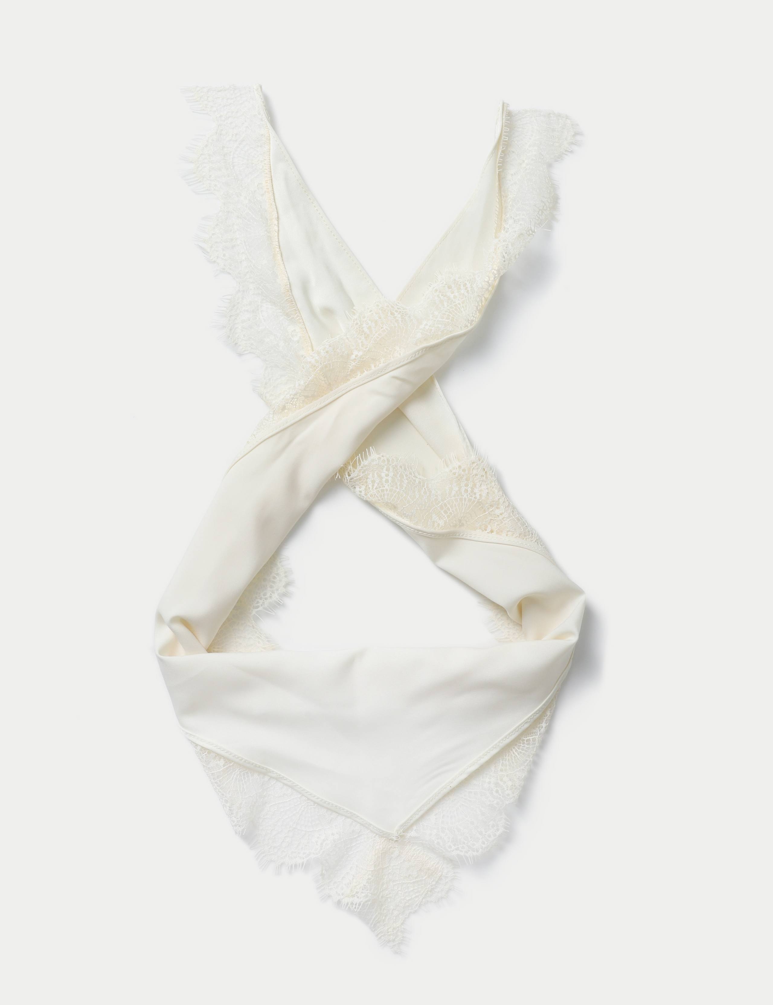 Satin and Lace Neckerchief Scarf