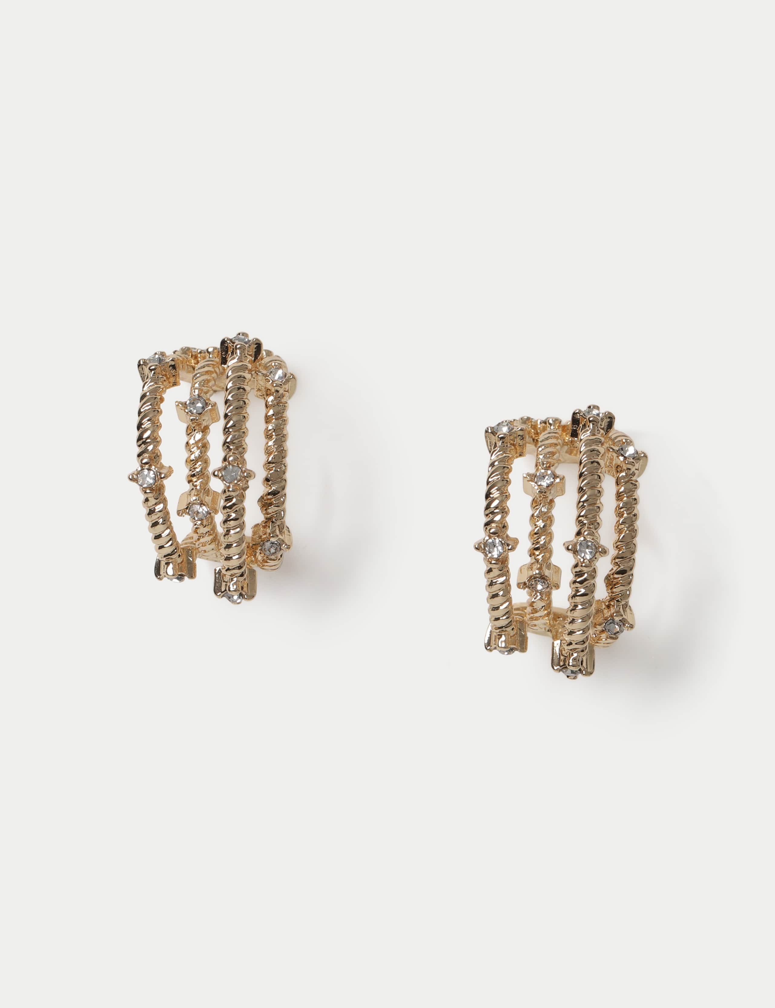Texture Glass Triple Hoop Earrings