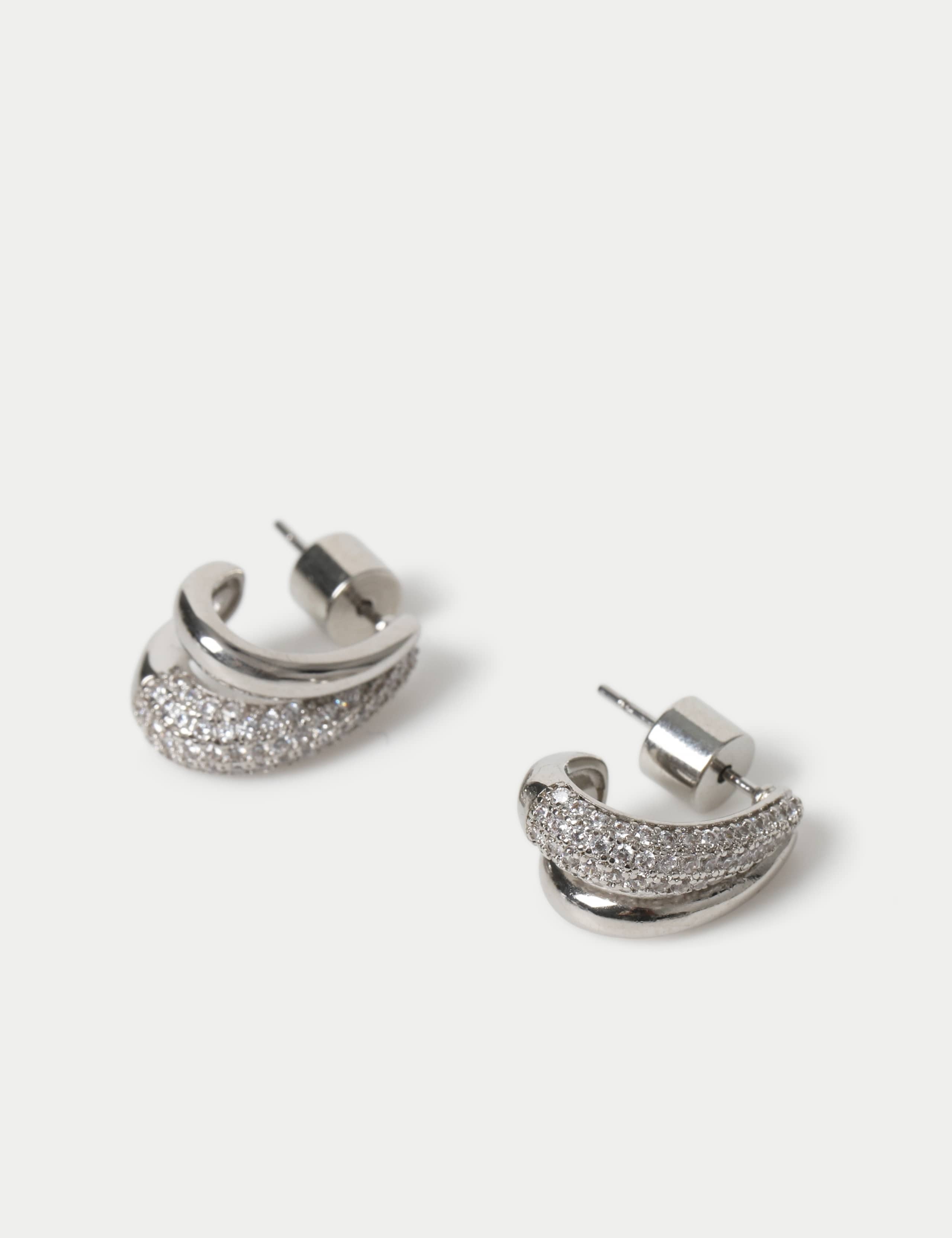 Platinum Plated Double Hoop Earring