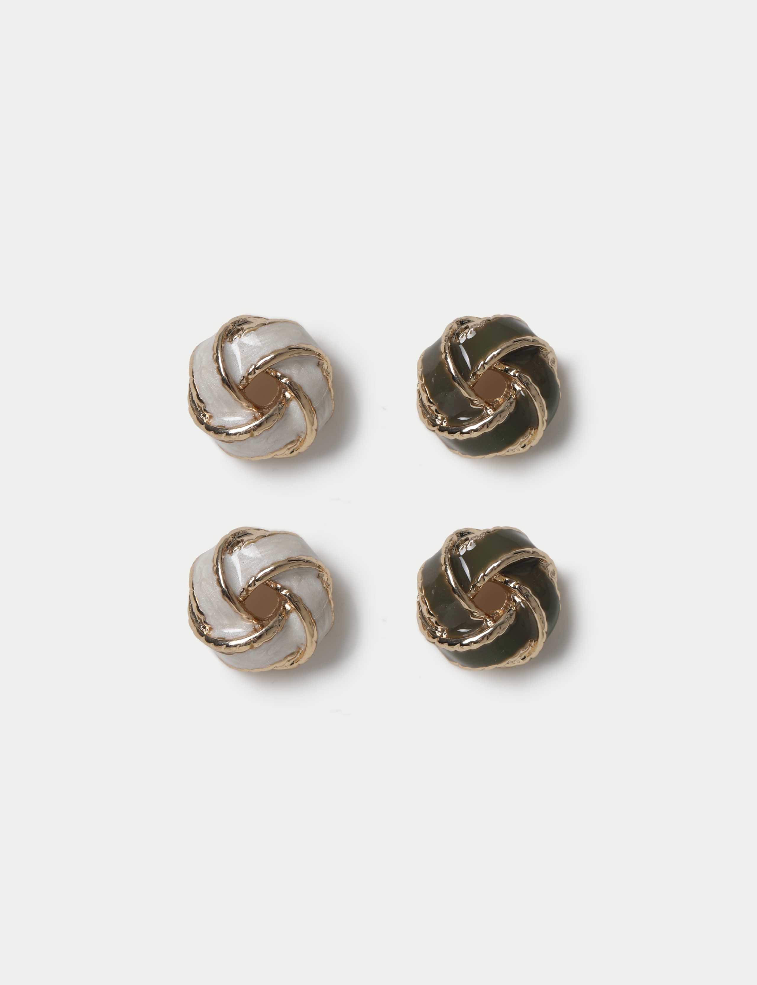 2 Pack Swirl Stud Earrings