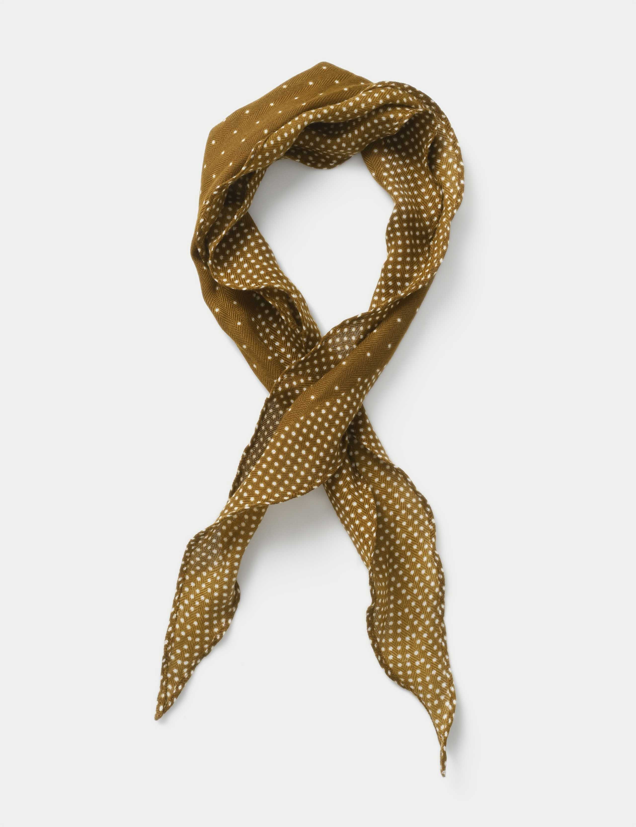 Warm Small Brown Polka Scarf
