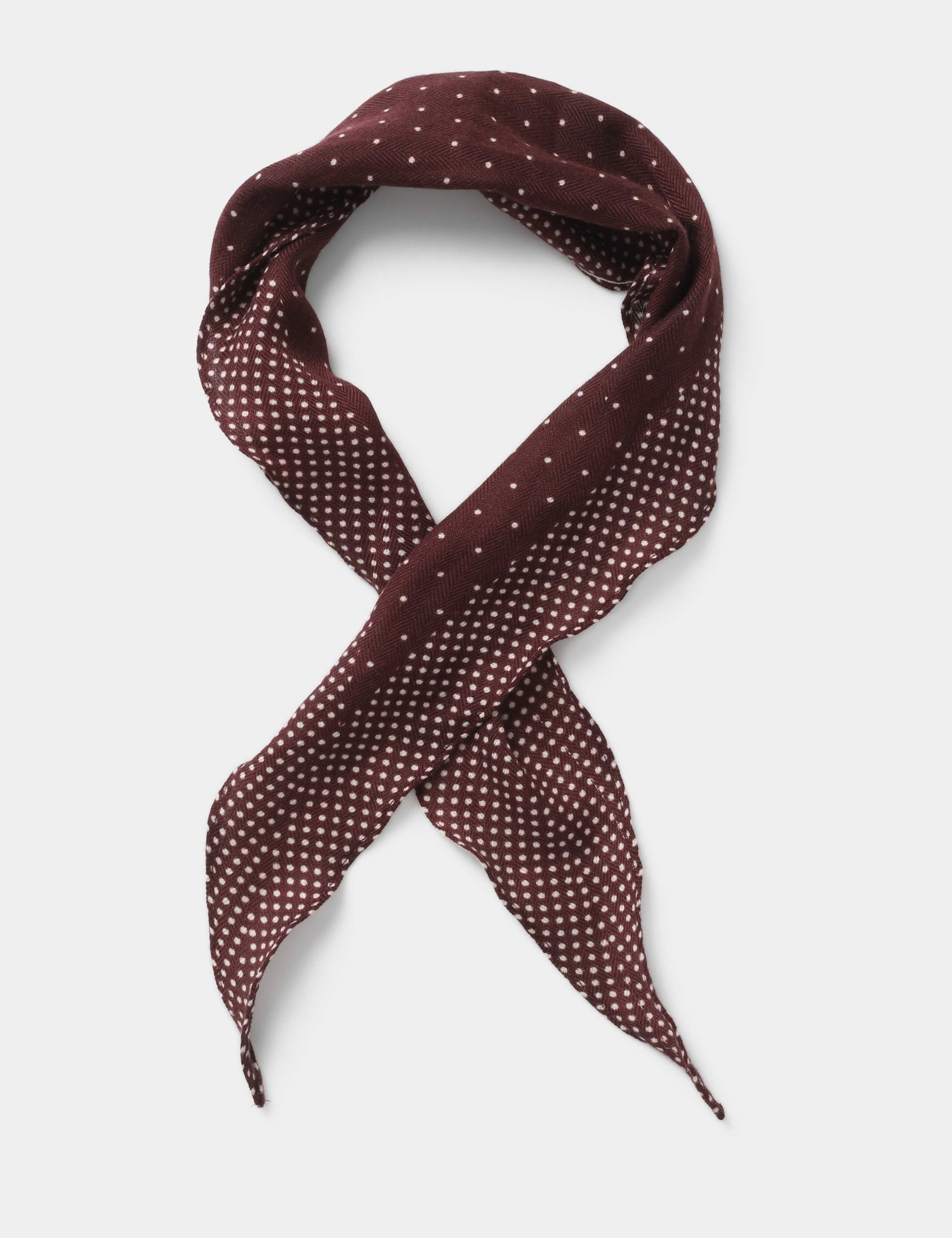 Warm Small Brown Polka Scarf