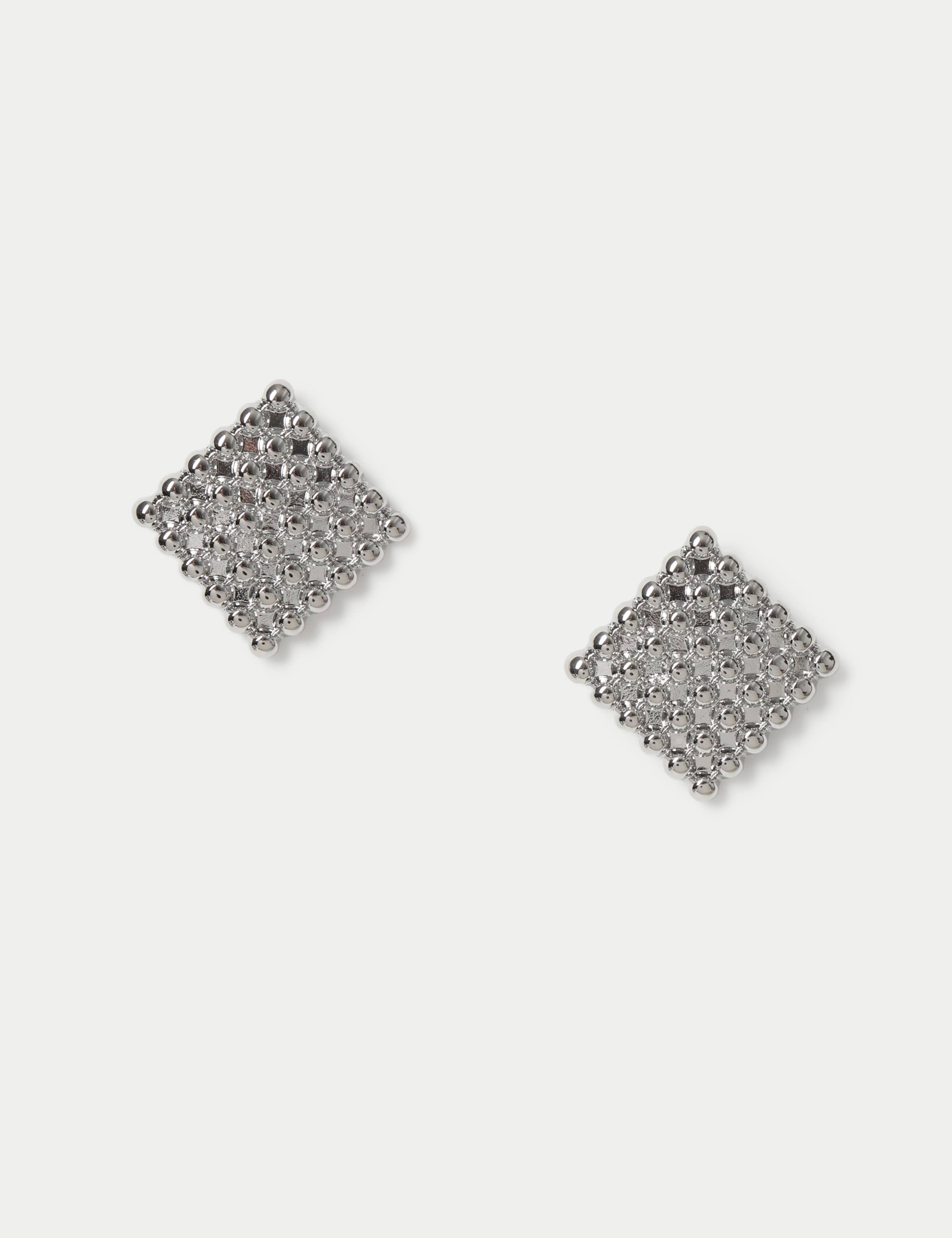 Textured Square Stud Earring