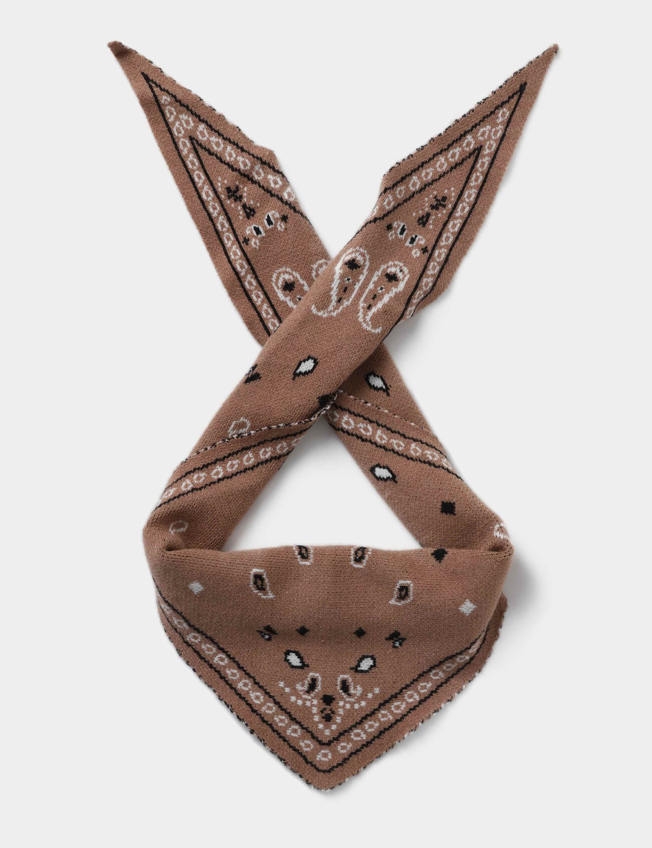 Knitted Paisley Beige Scarf