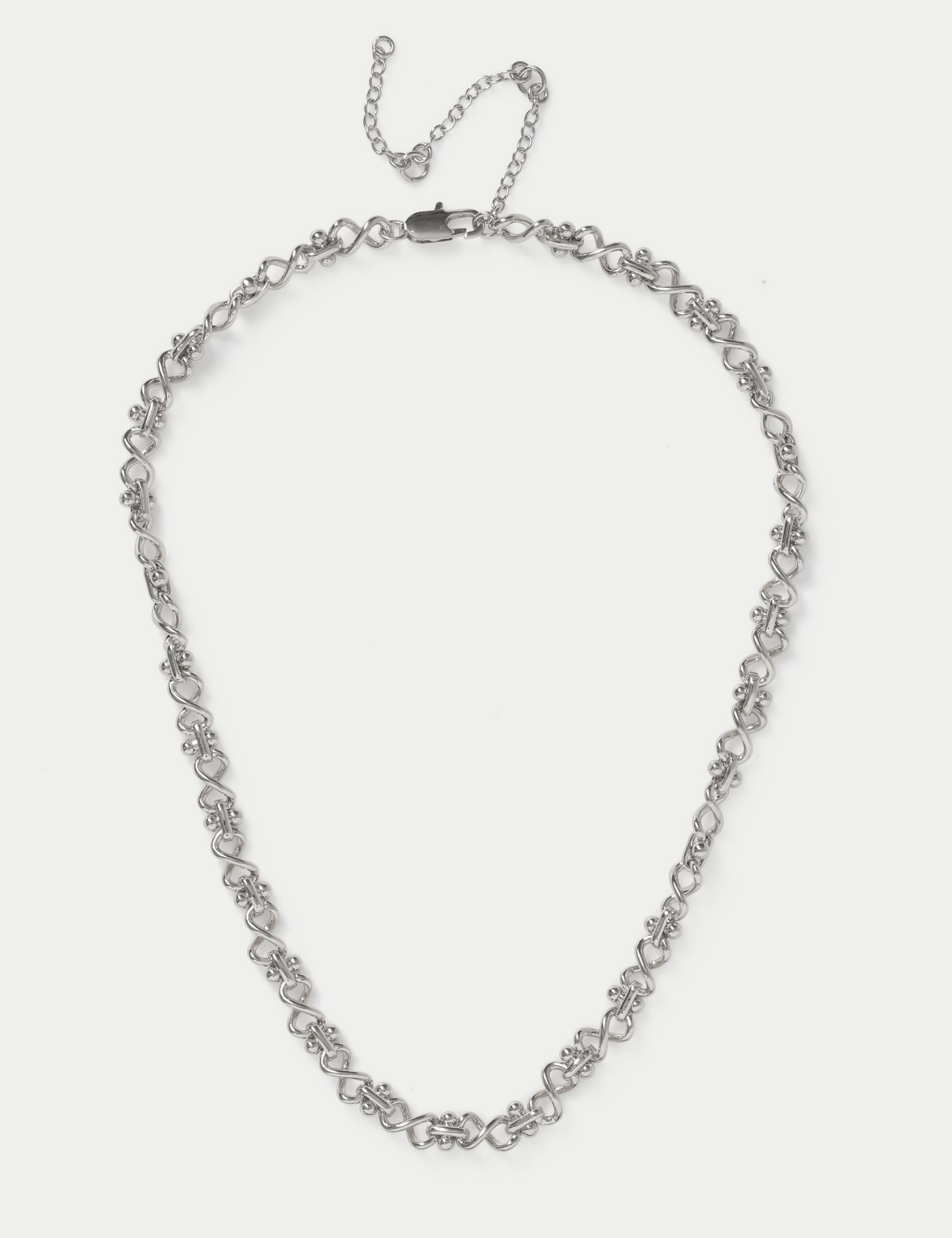 WW Chunky Link Chain Necklace In Silver