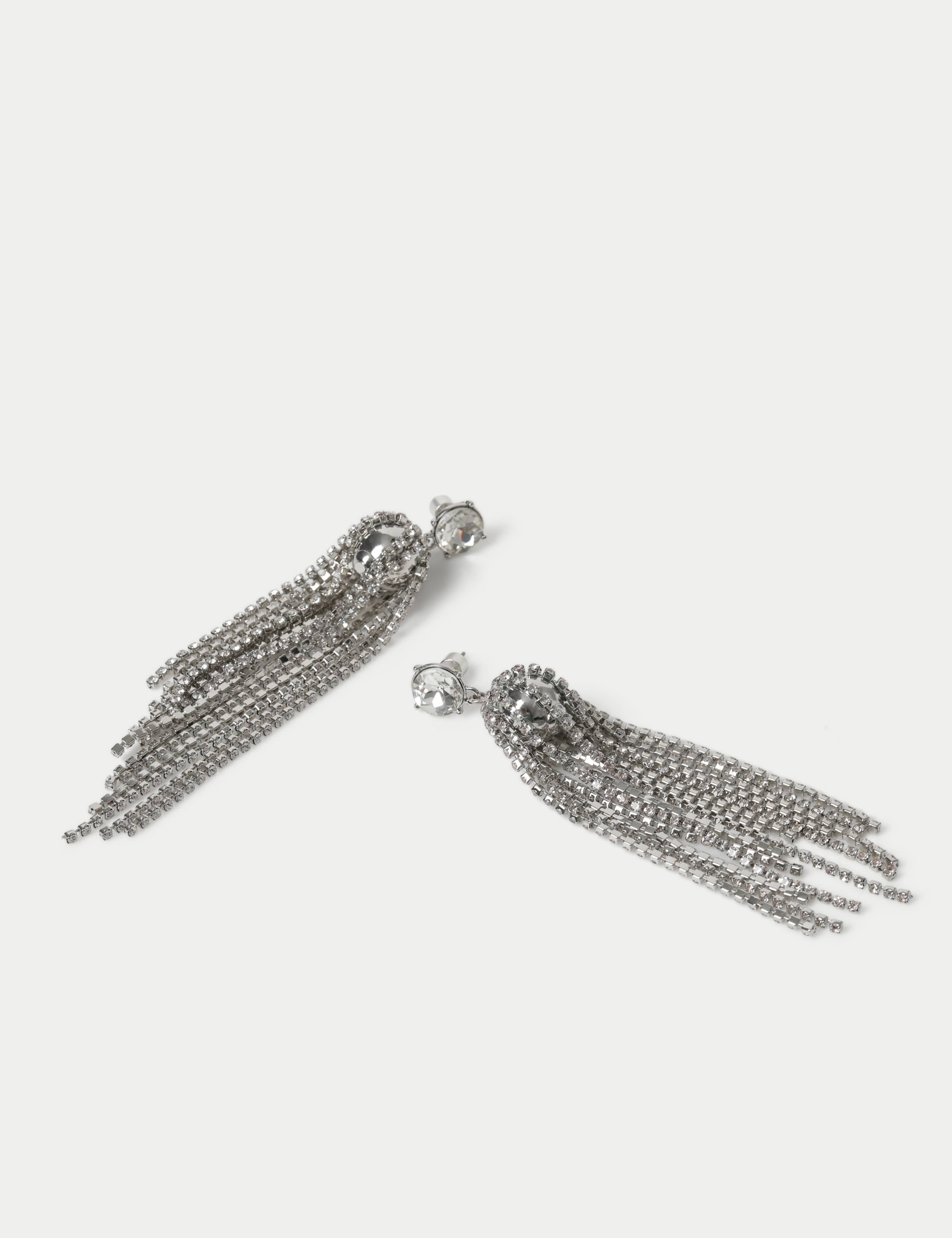 Mega Crystal Tassel Earrings