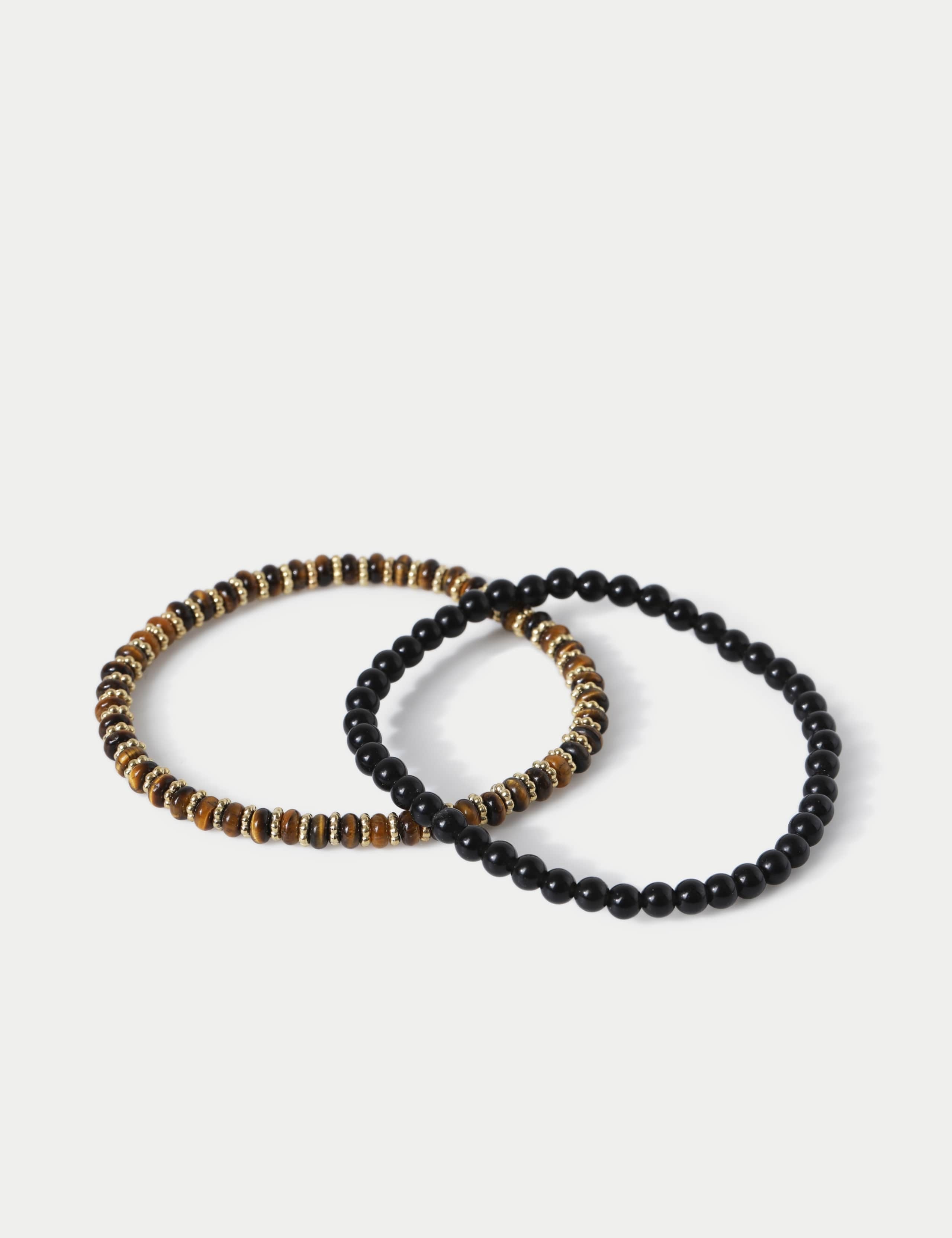 2 Pack Natural Stone Stretch Bracelet