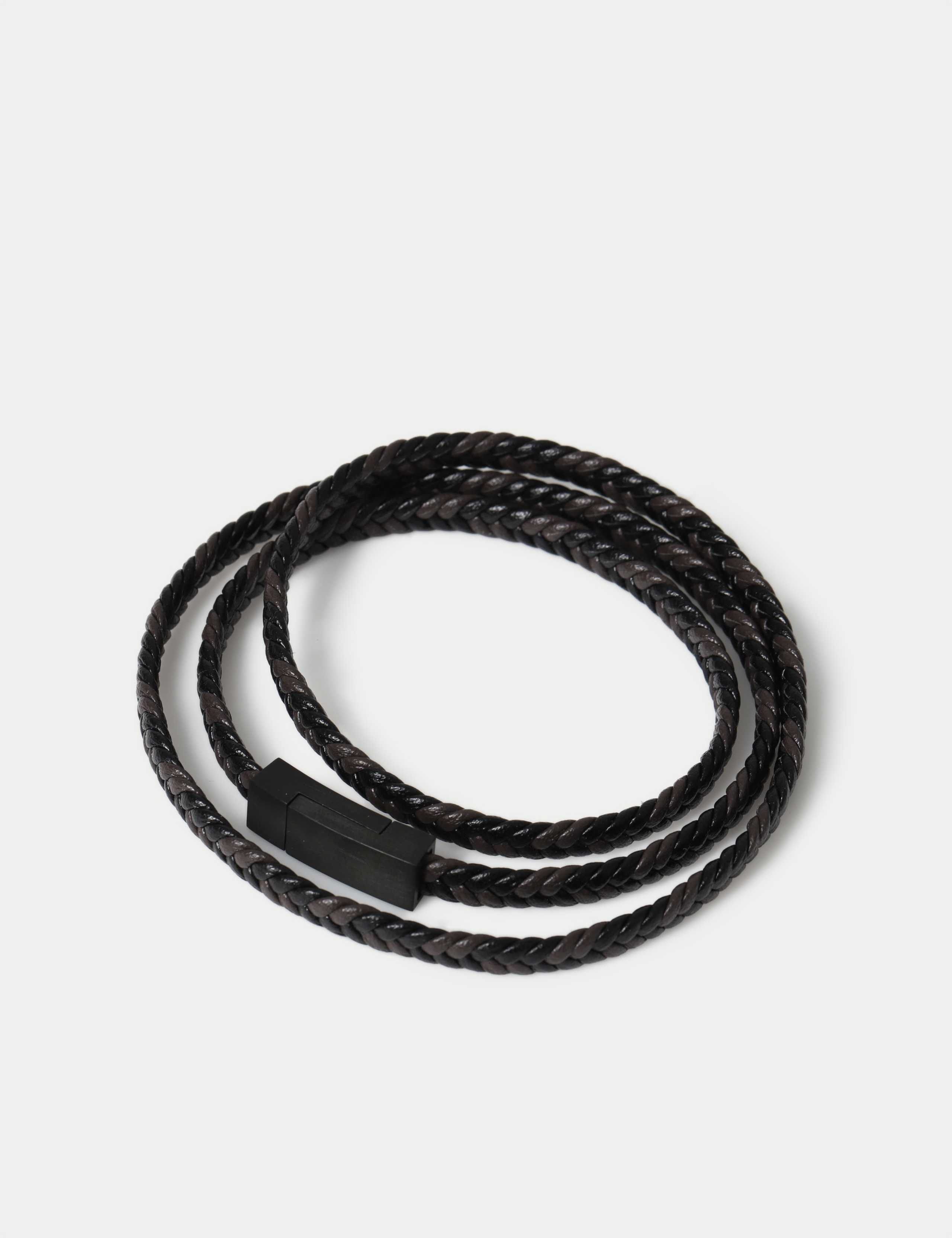 Genuine Leather Plait Wrap Bracelet