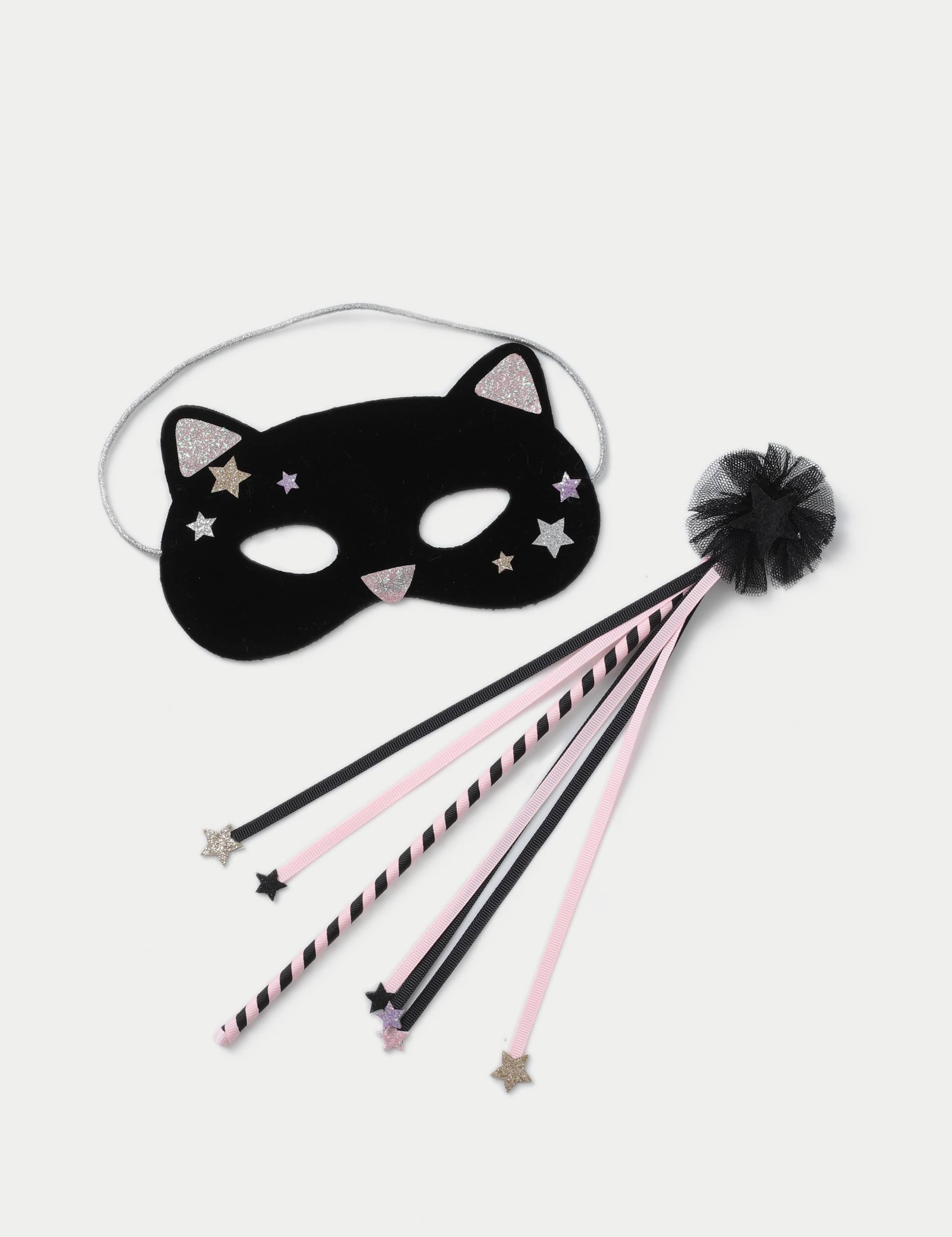 Faux Fur Cat Mask and Wand Set
