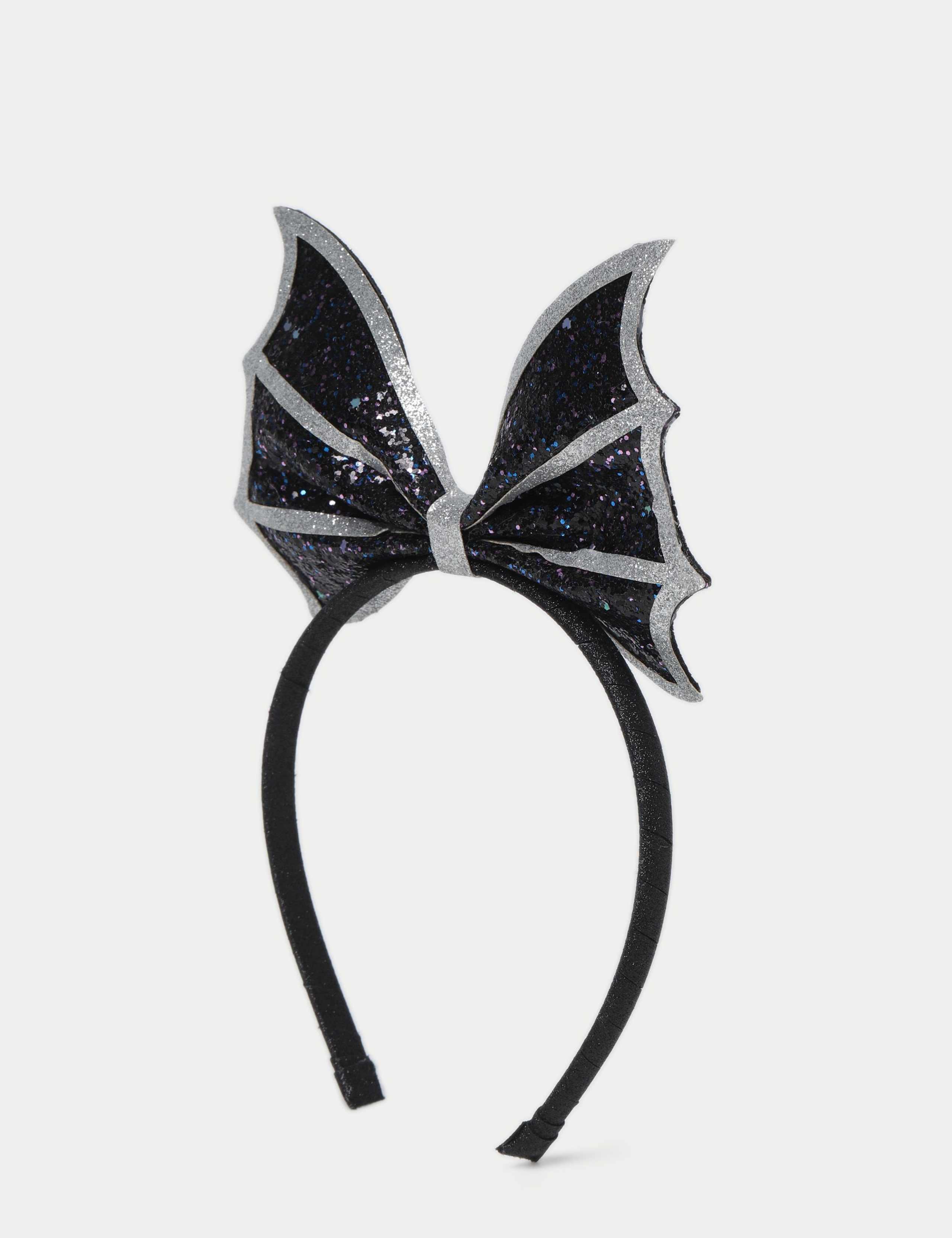 Halloween Glitter Bat Bow Headband