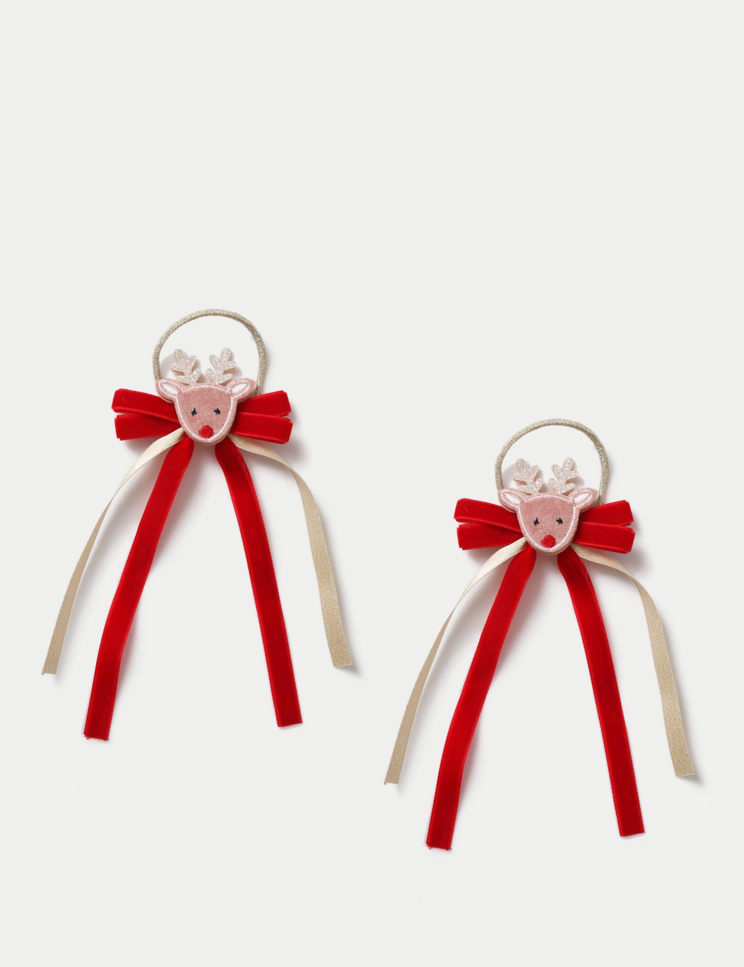 Christmas Reindeer Glitter Ribbon Ponios
