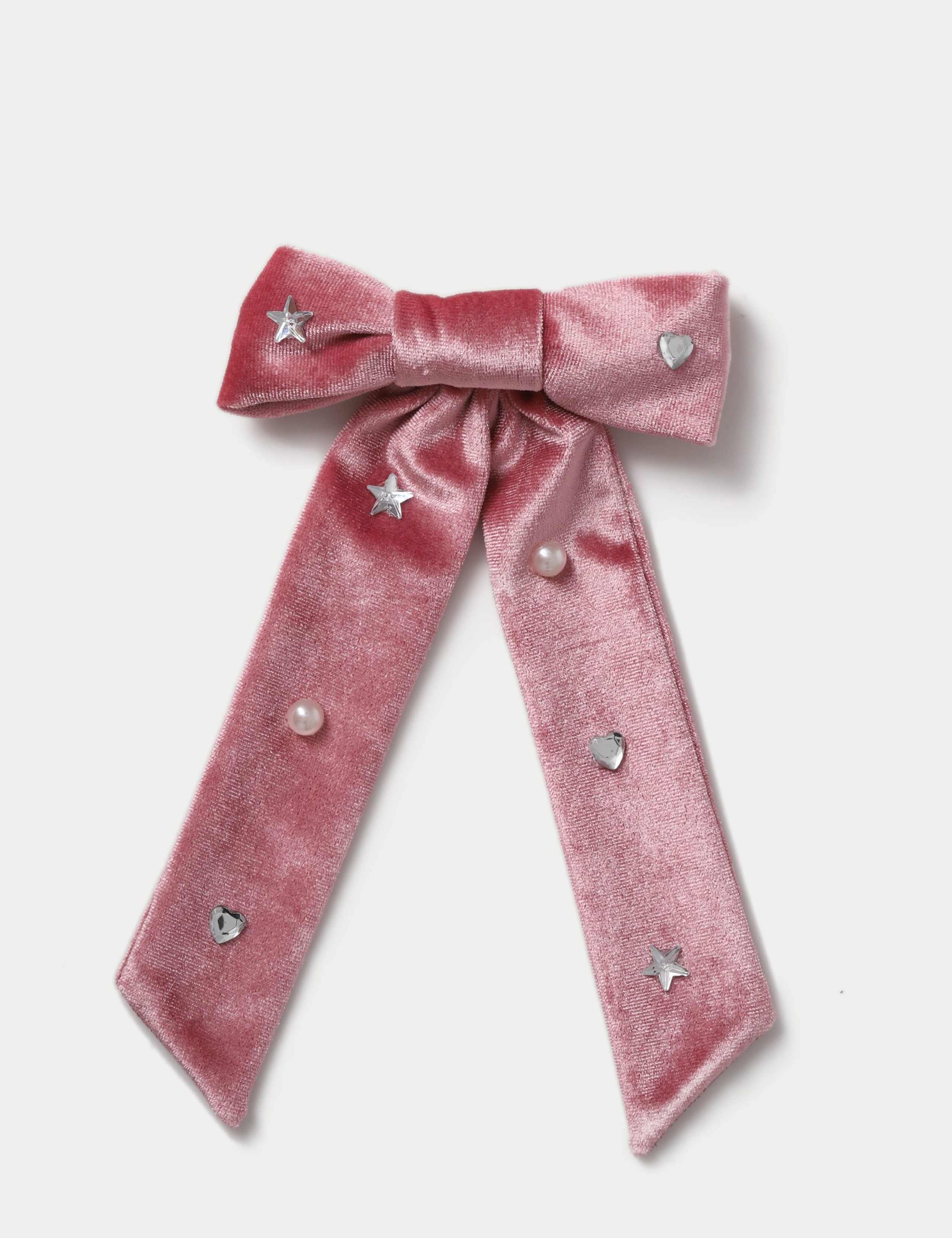 Christmas Pink Velvet Bow Clip