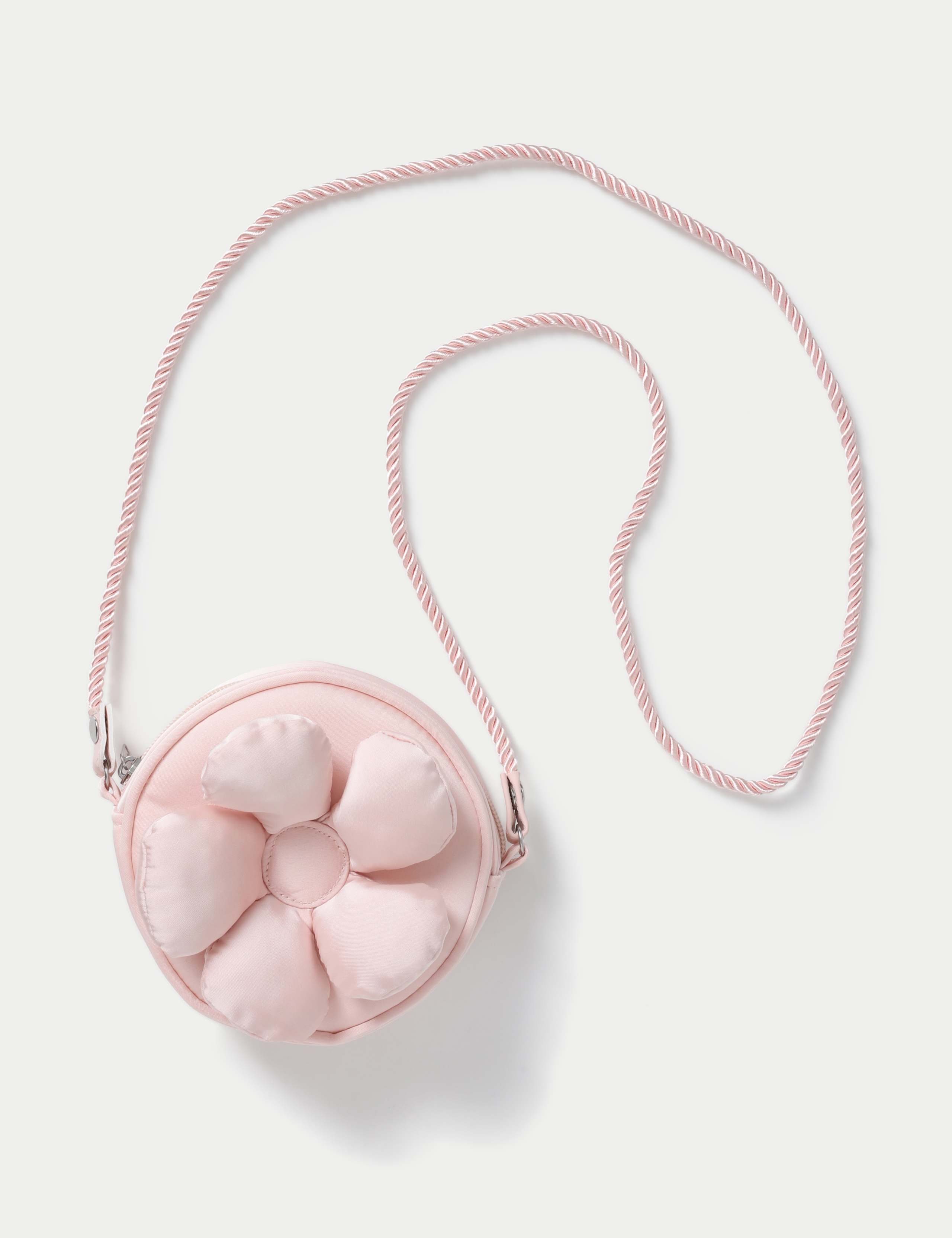 Occasion Pink Satin Flower Bag