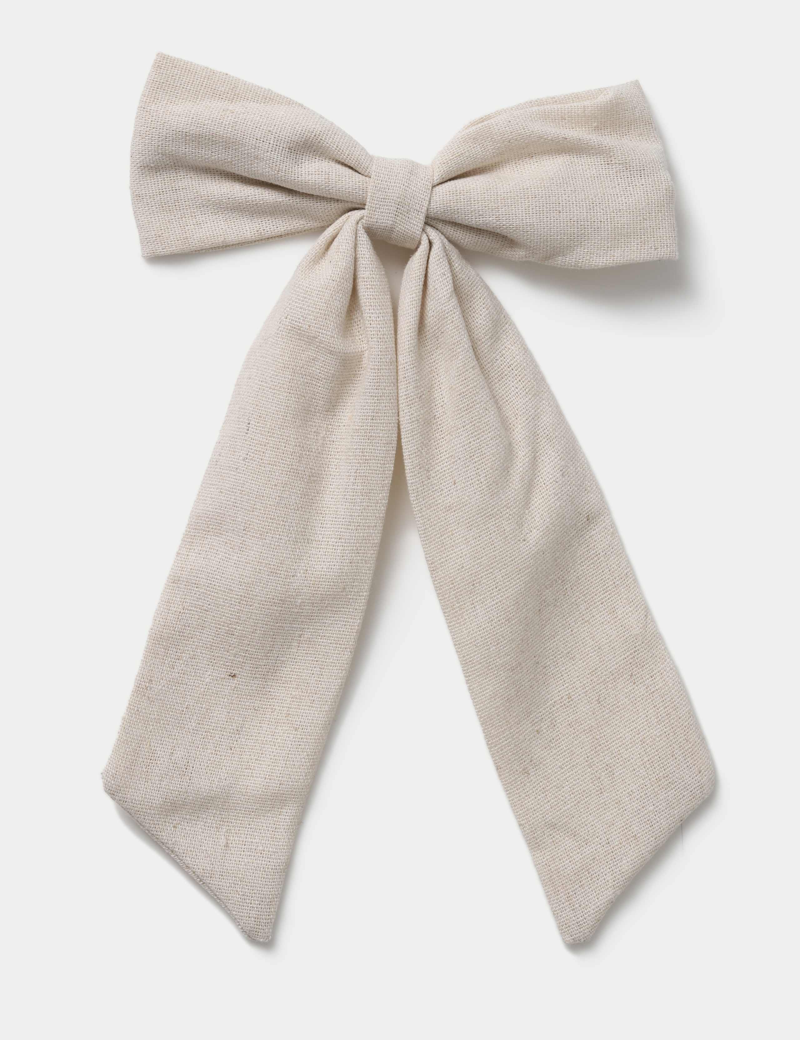 Beige linen bow
