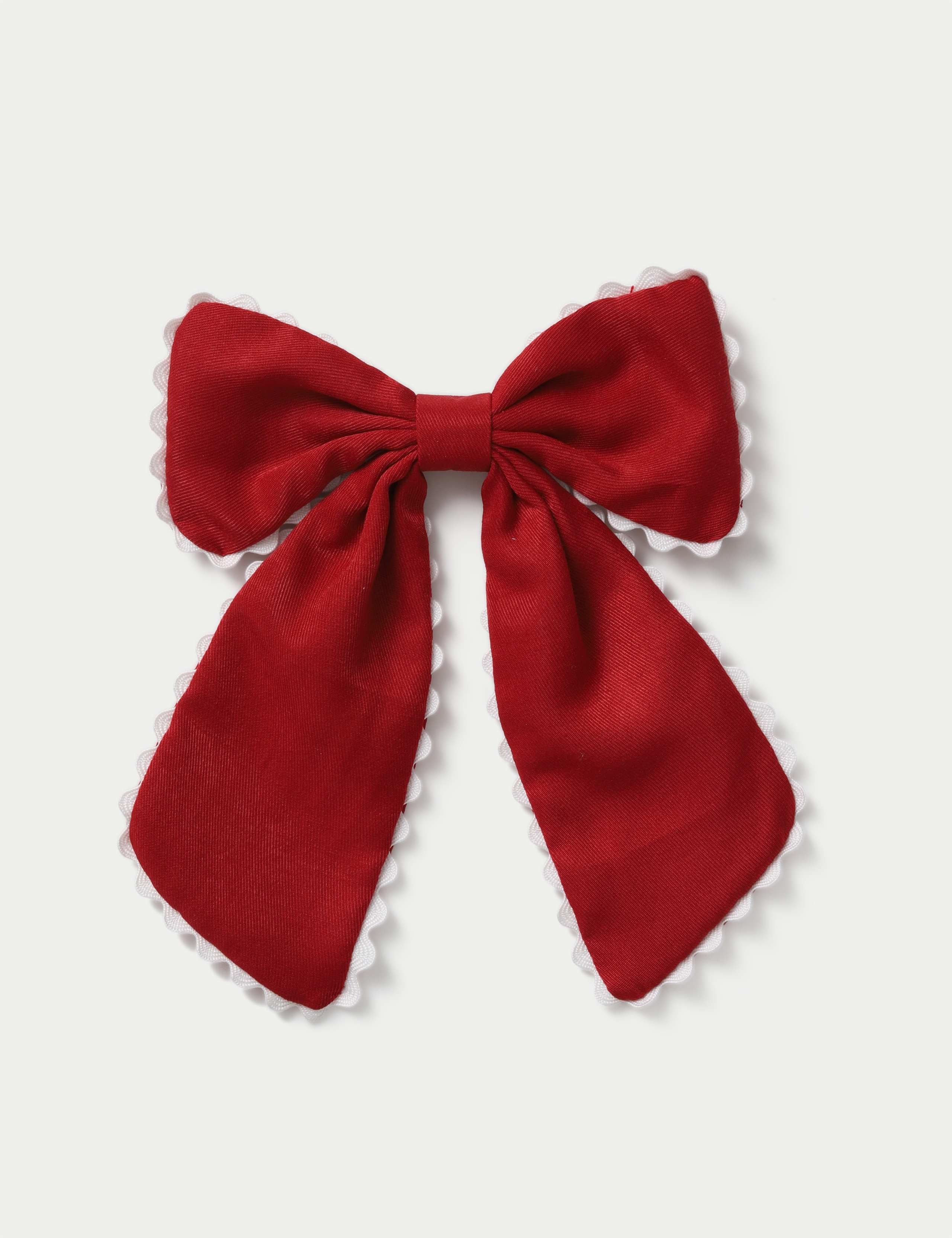 Back To School Red Scallop Edge Bow