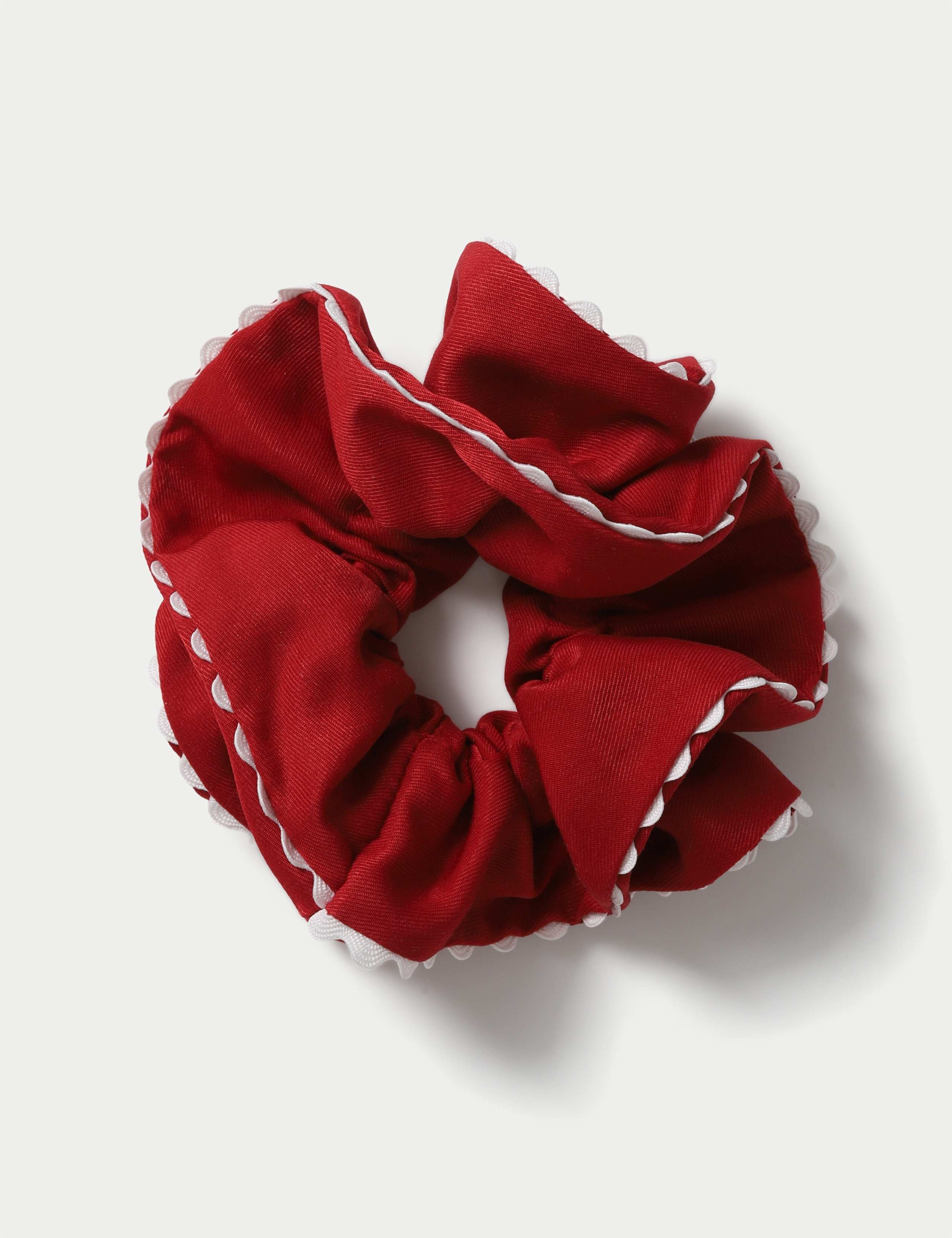 Back To School Red Scallop Scrunchie