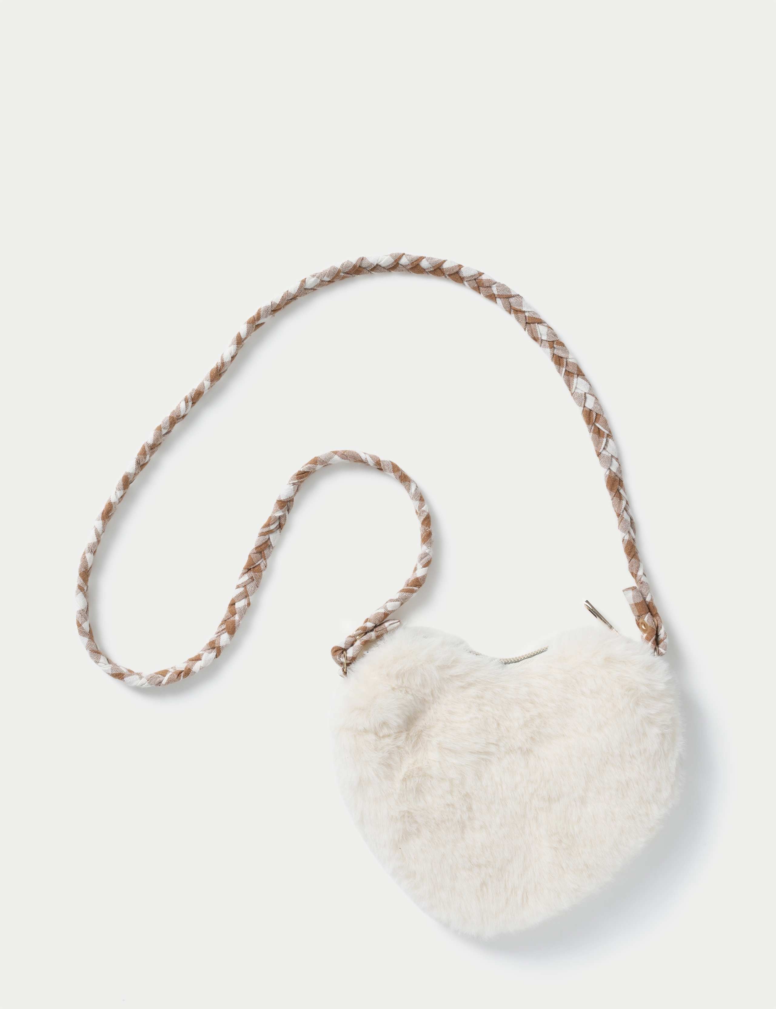 Faux Fur Heart Shaped Bag