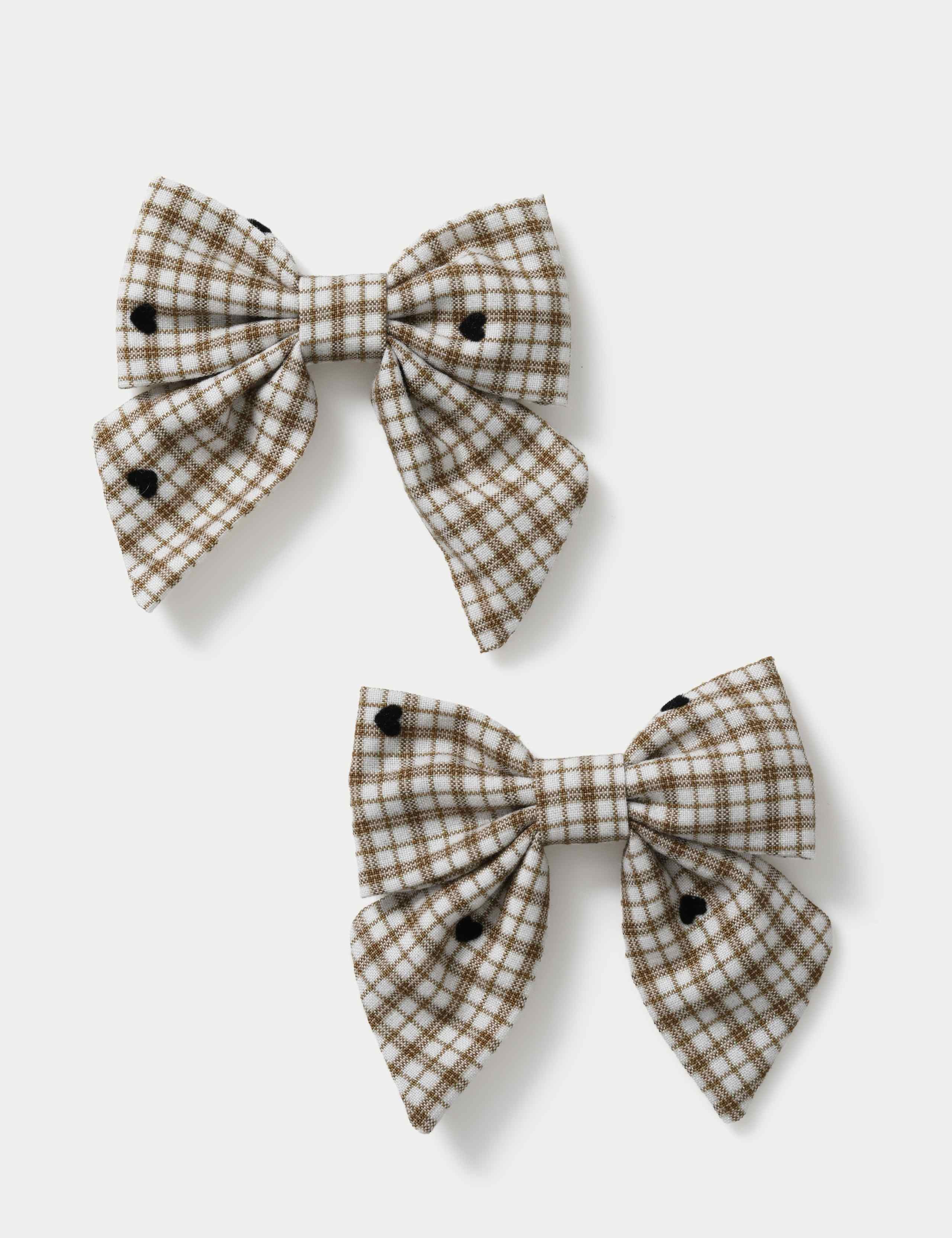 Heart Check Bow  Clips