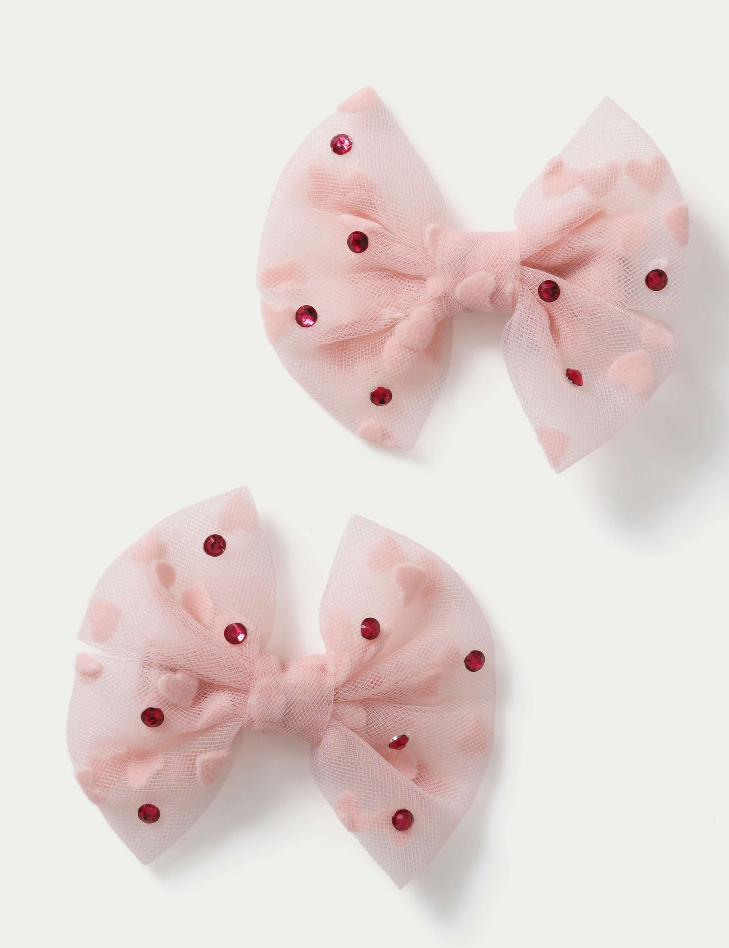 Pink Tulle Gem Embellished Bows