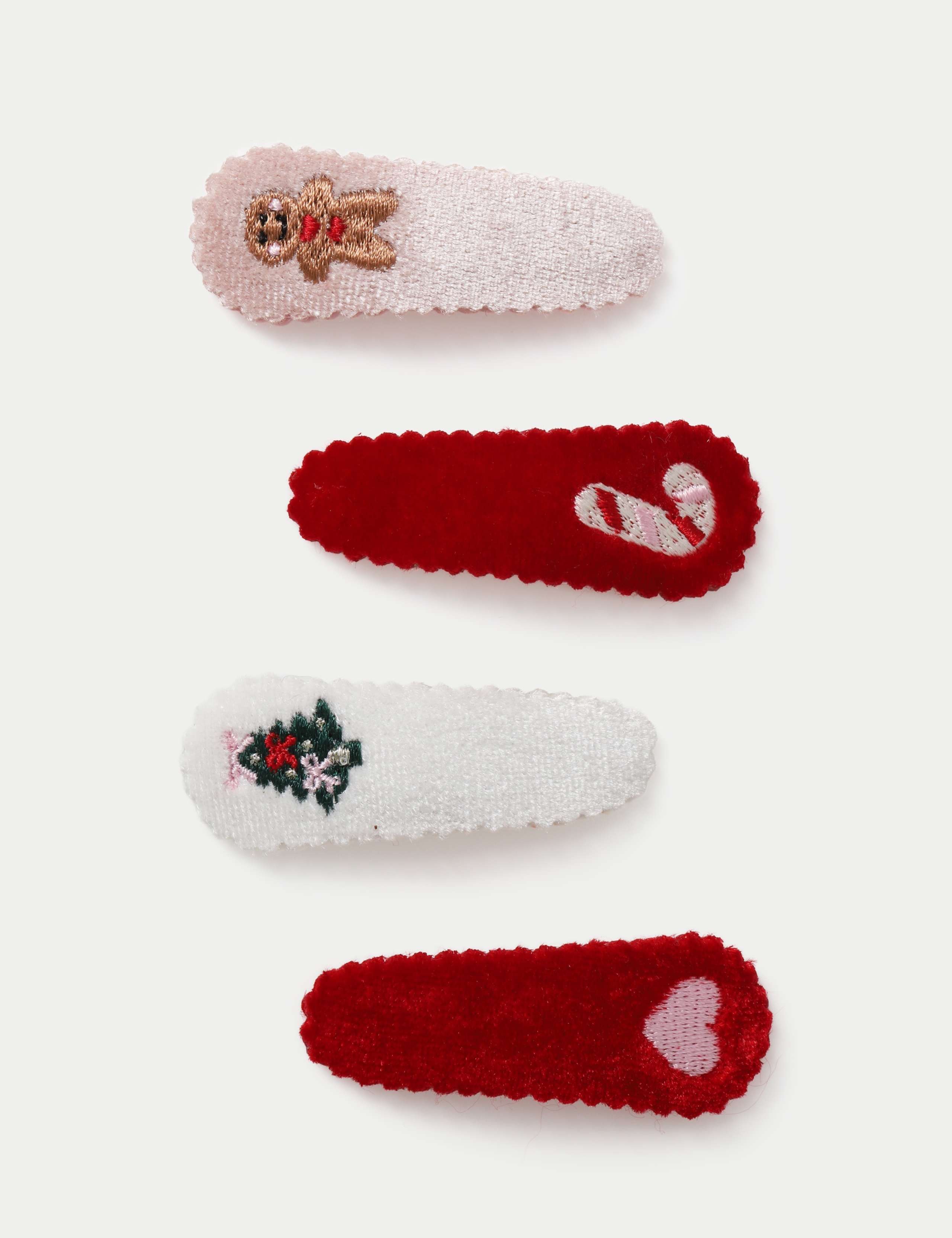 Kids' Christmas Embroidered Velvet Snaps