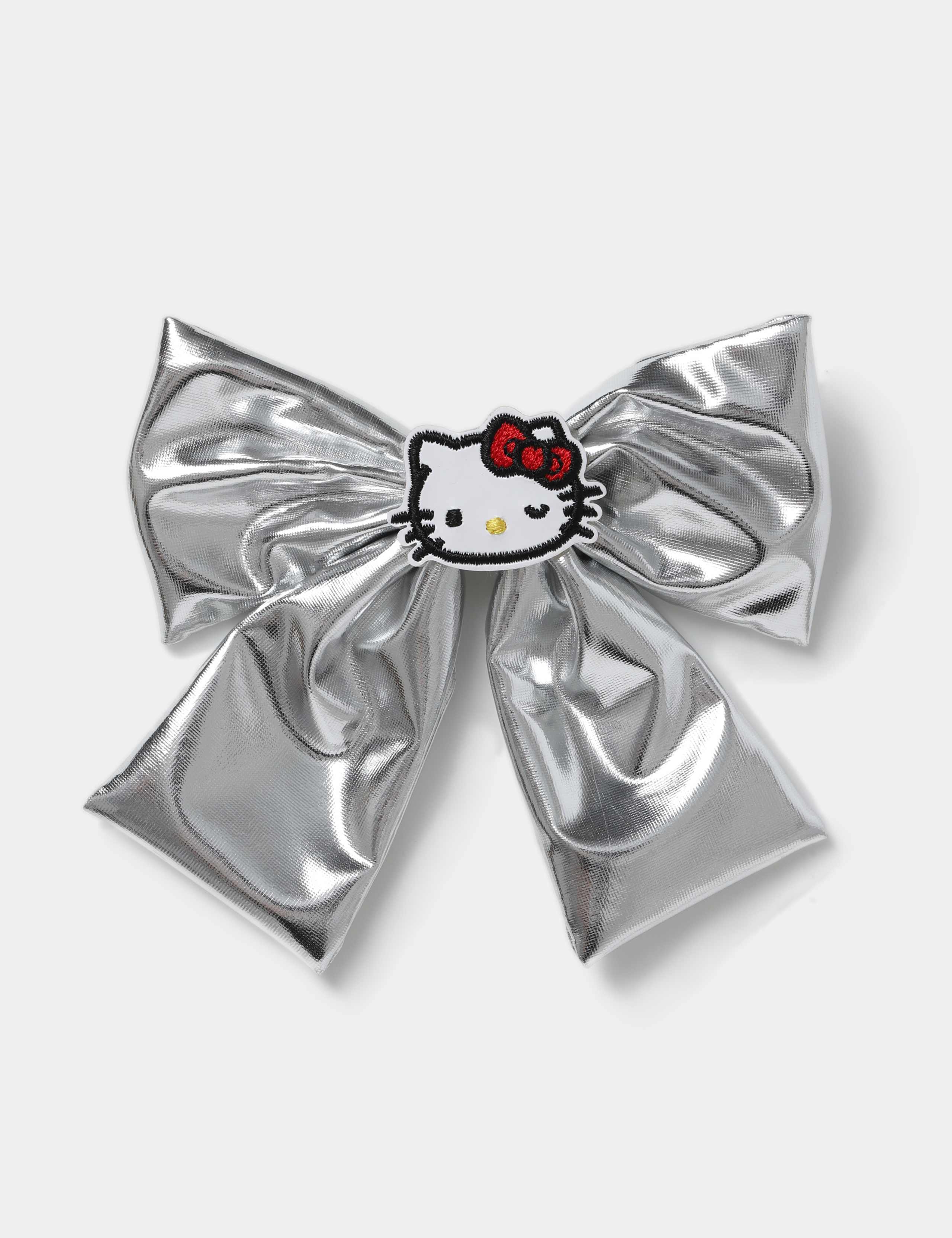 Hello Kitty Metallic Silver Hair Bow
