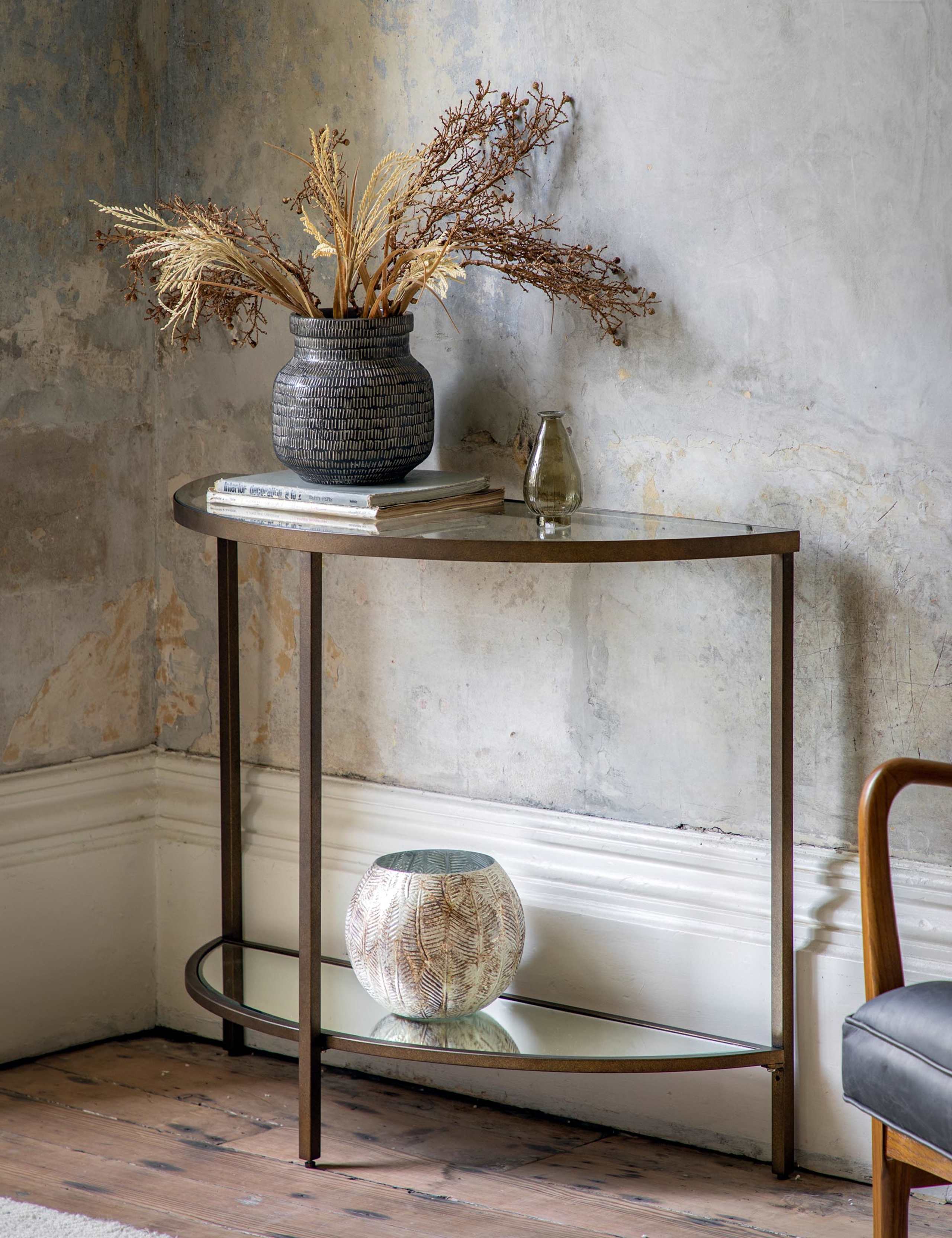 Hudson Metal & Glass Console Table
