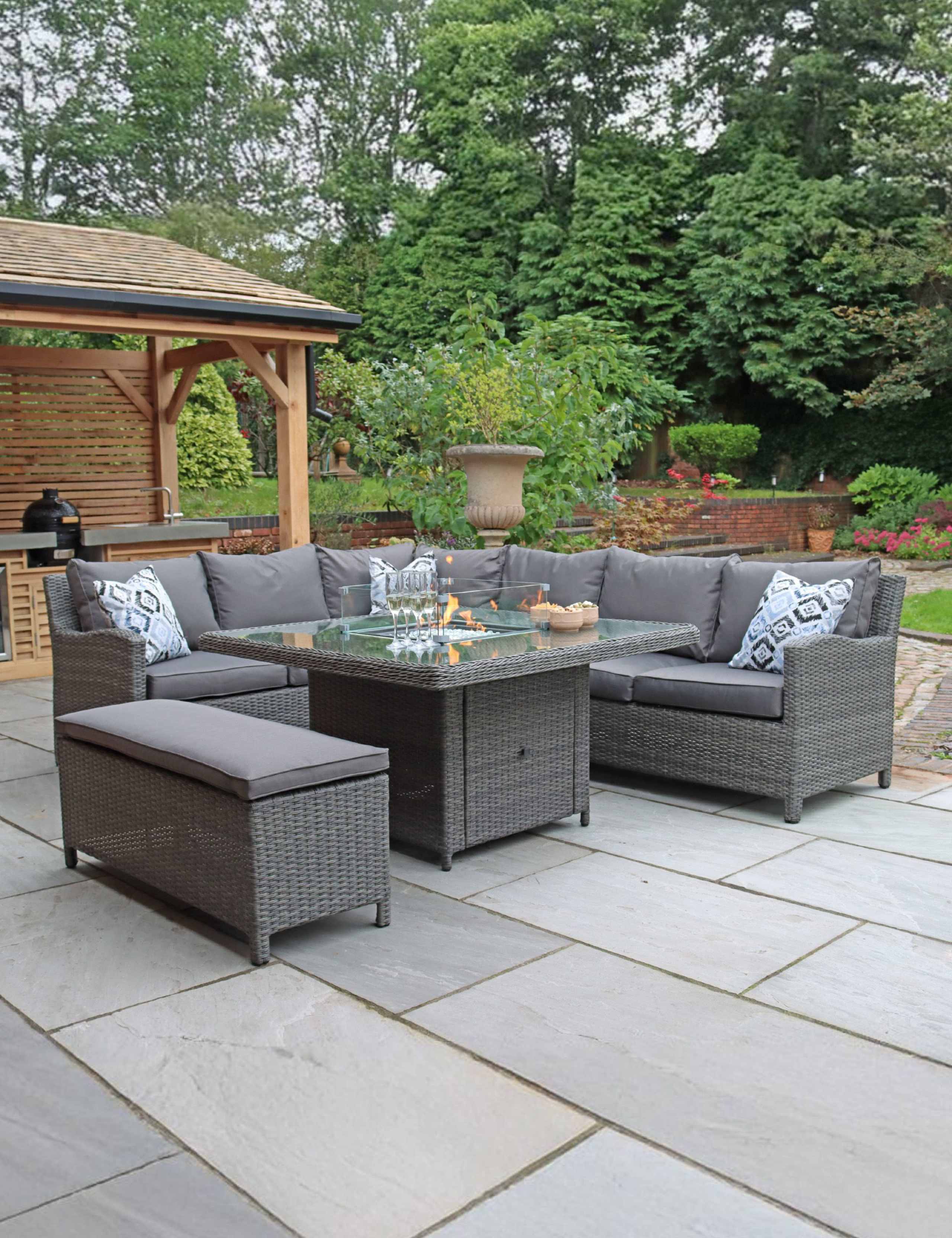 Paris Deluxe Firepit Dining Set