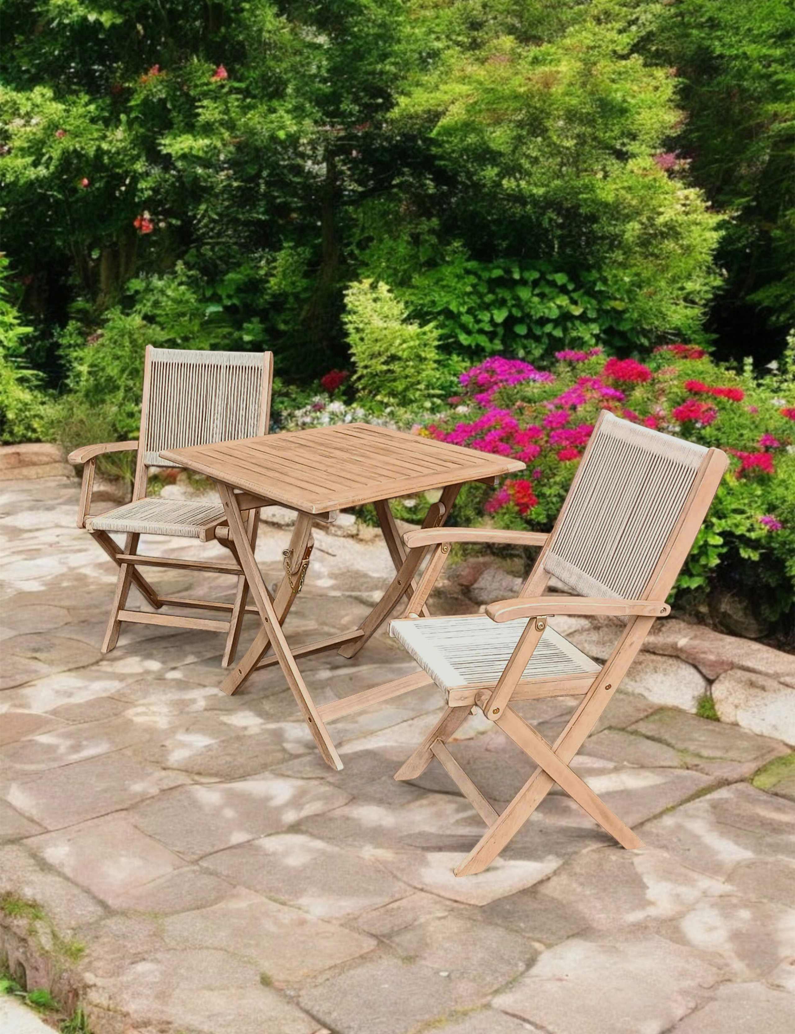 London 2 Seater Rope Bistro Folding Set