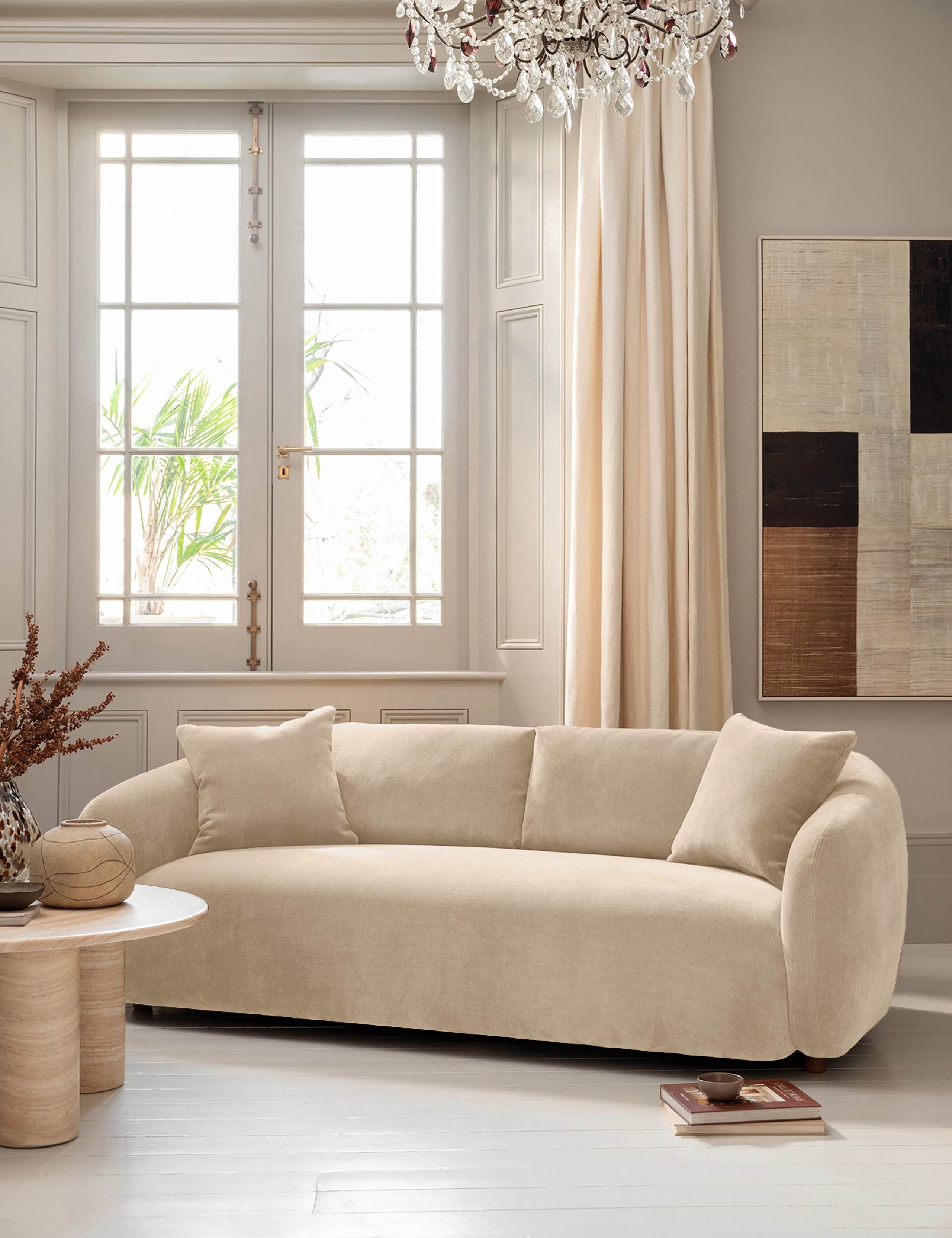 Cocoon Chenille 2 Seater Curved Sofa