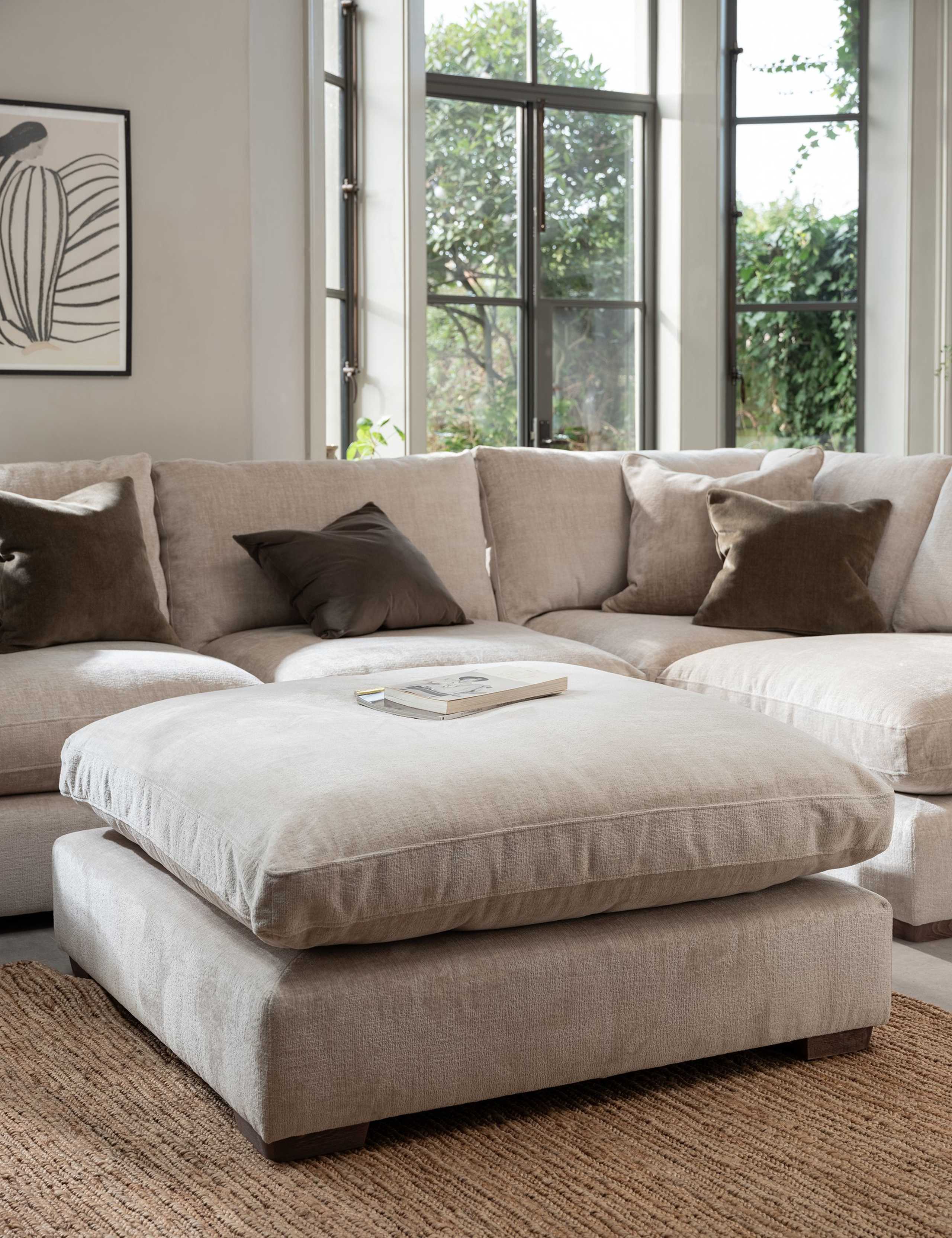 Palmer Textured Chenille Footstool