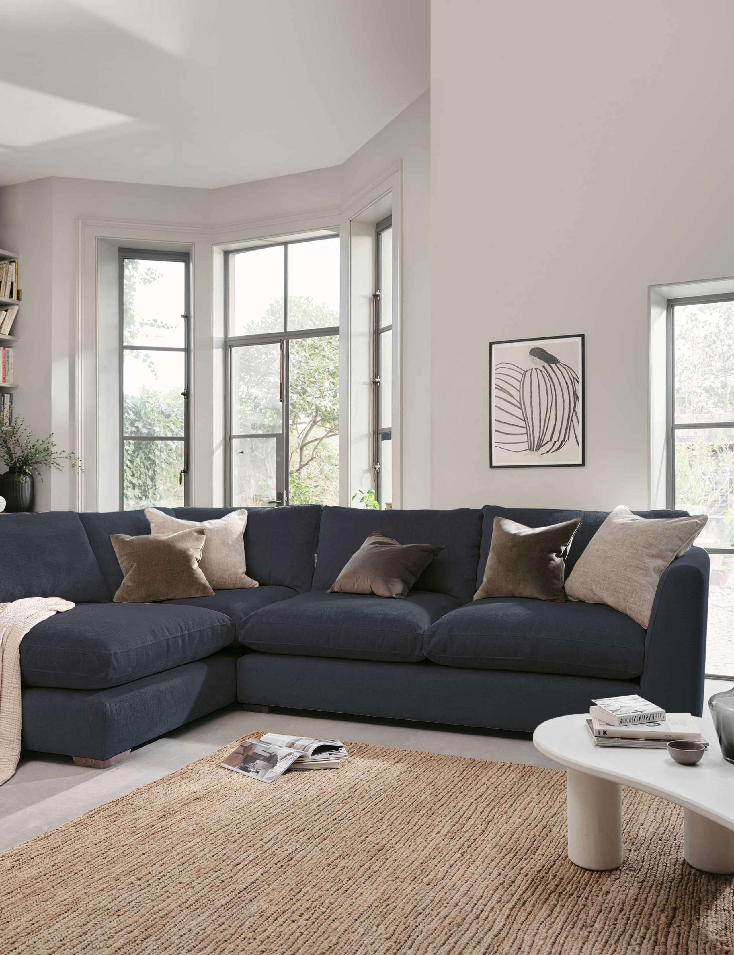 Palmer Textured Chenille Left Hand Corner Sofa