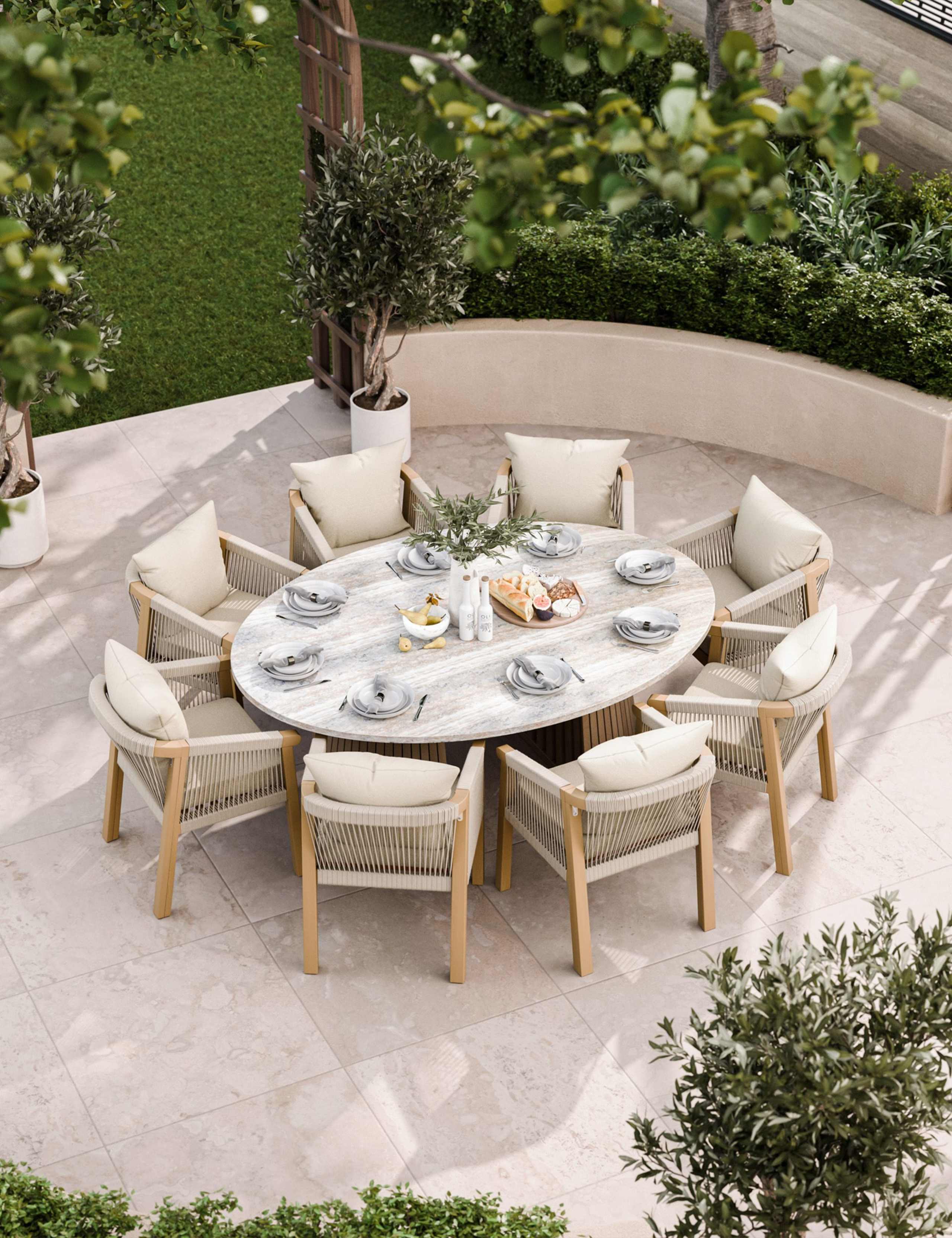 Jupiter Ellipse 8 Seater Dining Set